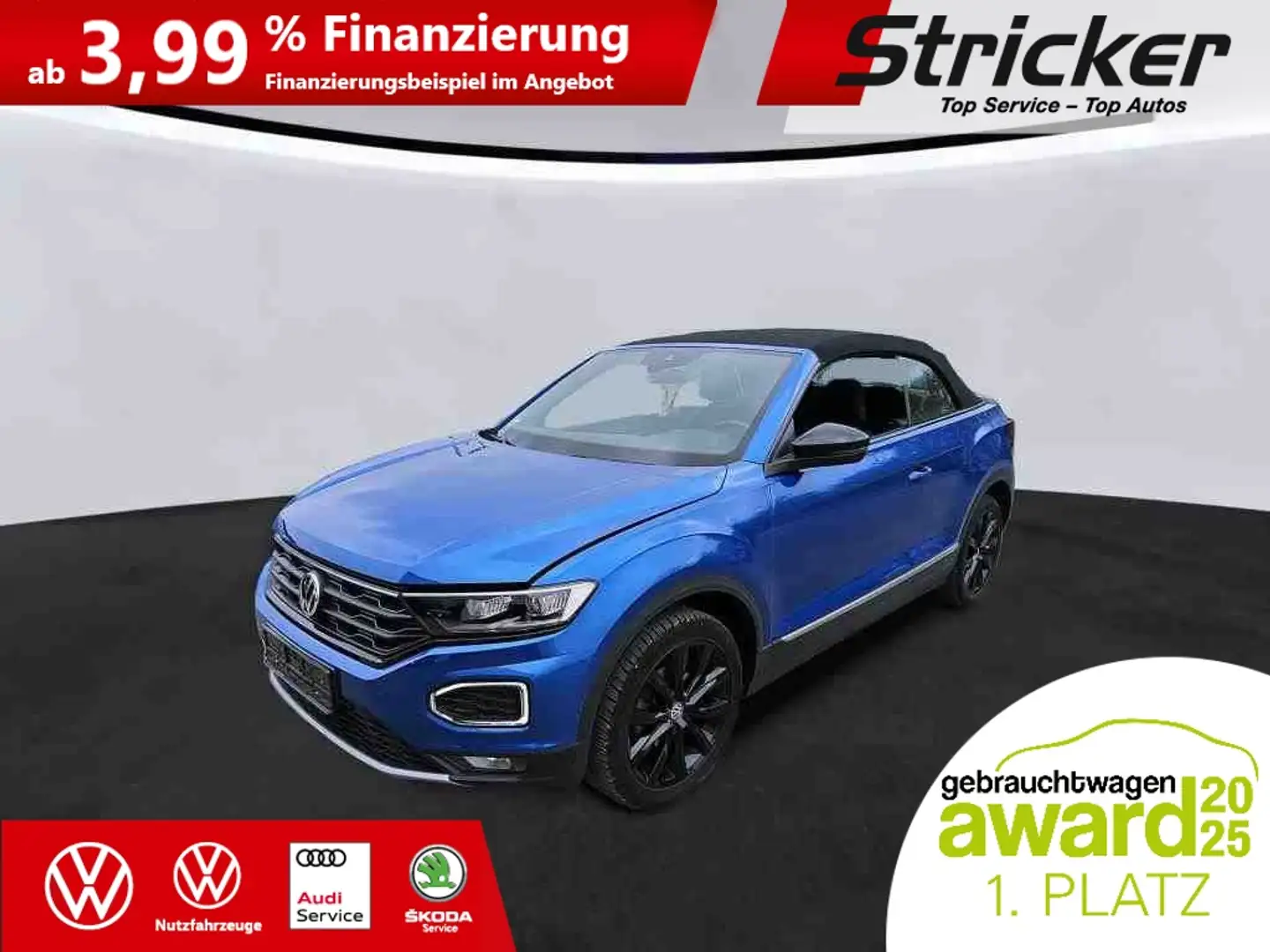 Volkswagen T-Roc Cabriolet Black Style 1.0TSI 273,-ohne Anzahlung Blau - 1