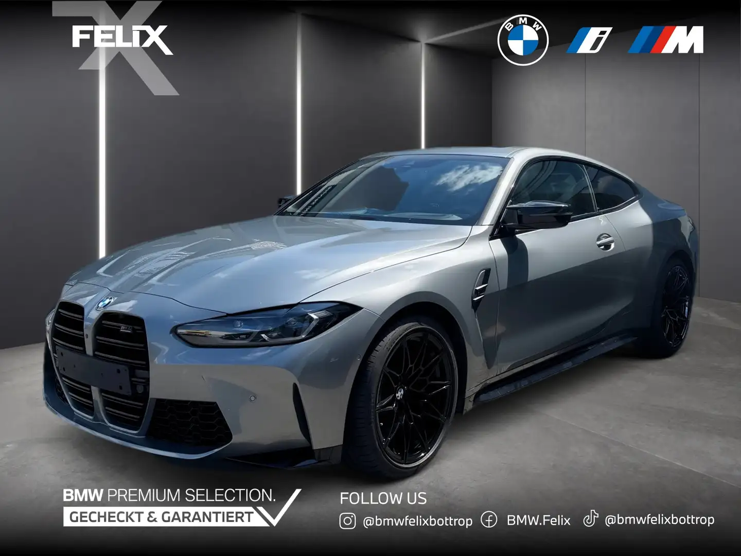 BMW M4 Coupé Competition+LASER+LIVE COCKPIT PRO+GLASDACH Šedá - 1