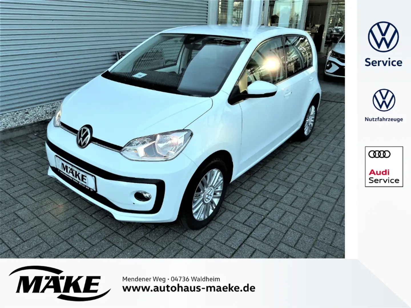 Volkswagen up! 1.0 Klimaautom., Garantie bis 06.2027, SHZ, PDC Weiß - 1