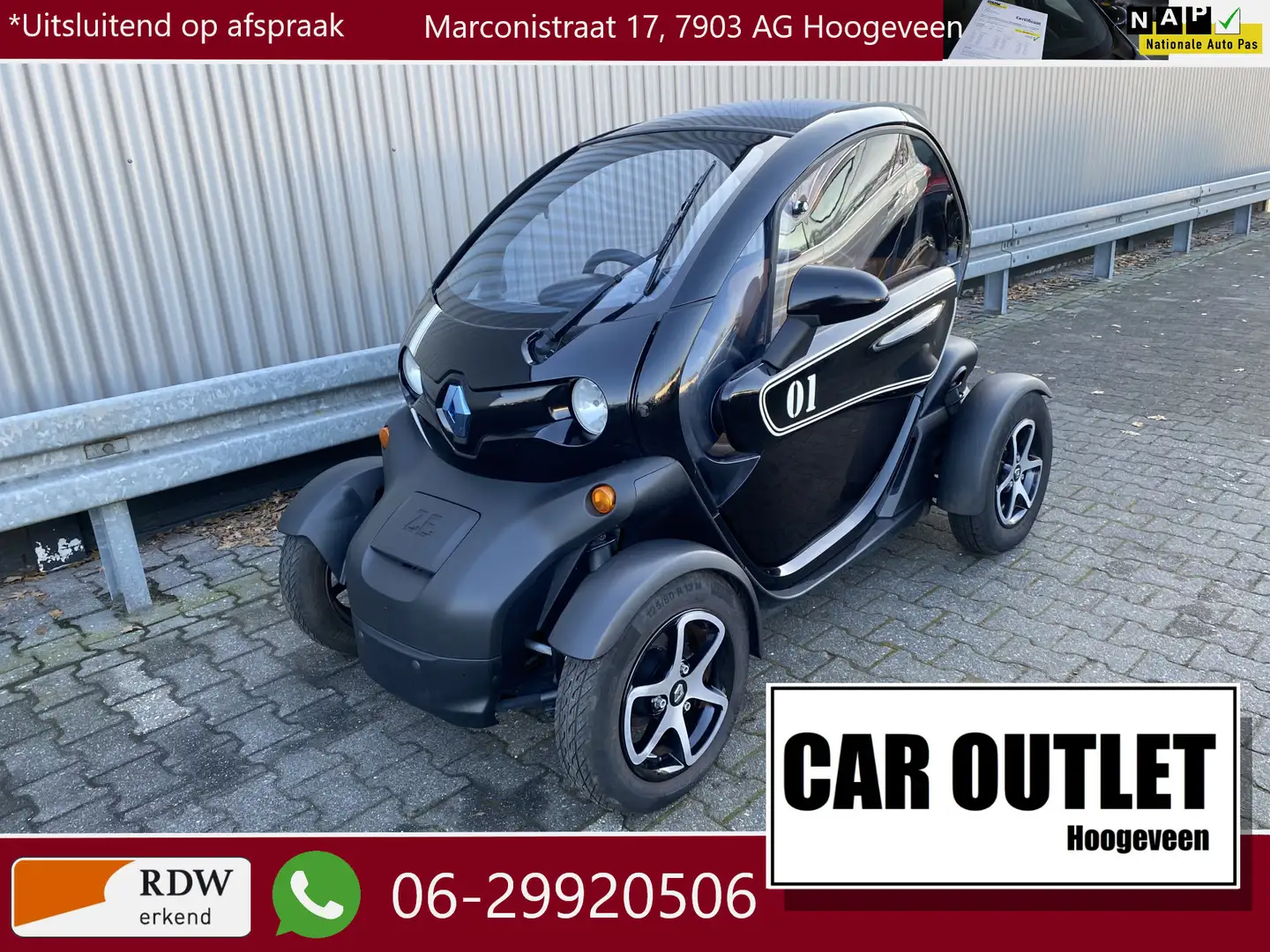 Renault Twizy Urban Leer, Pano, LM, – Inruil Mogelijk – Negro - 1