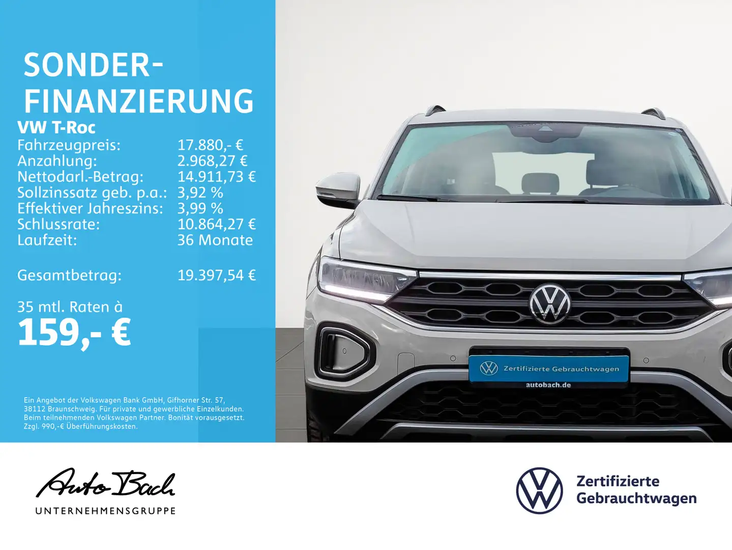 Volkswagen T-Roc 1.0 TSI Life LED Digital Cockpit EPH DAB Grau - 2