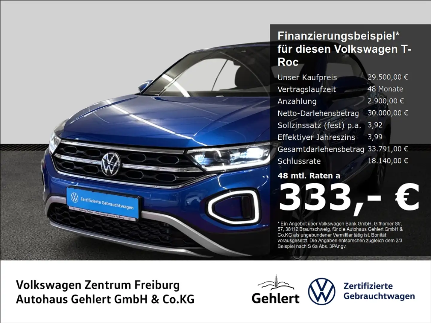 Volkswagen T-Roc Cabriolet Move 1.0 TSI AHK ACC Navi LED Blau - 1