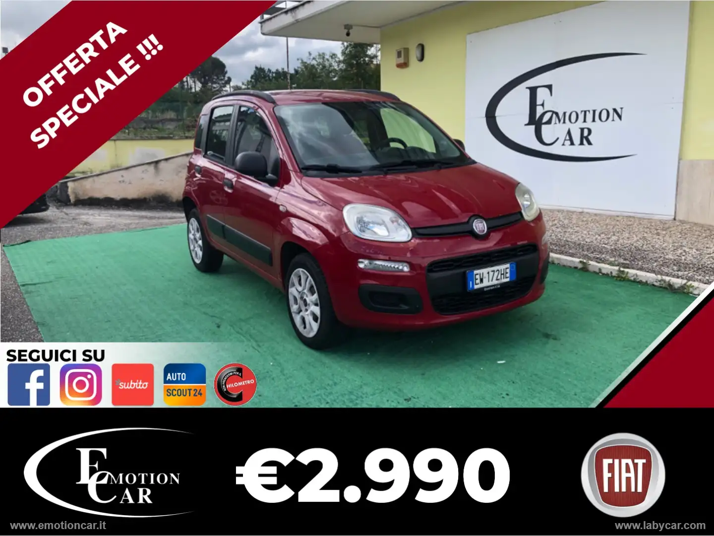 Fiat Panda 0.9 TwinAir Turbo Nat. Pow. Lounge - 2014 Червоний - 1
