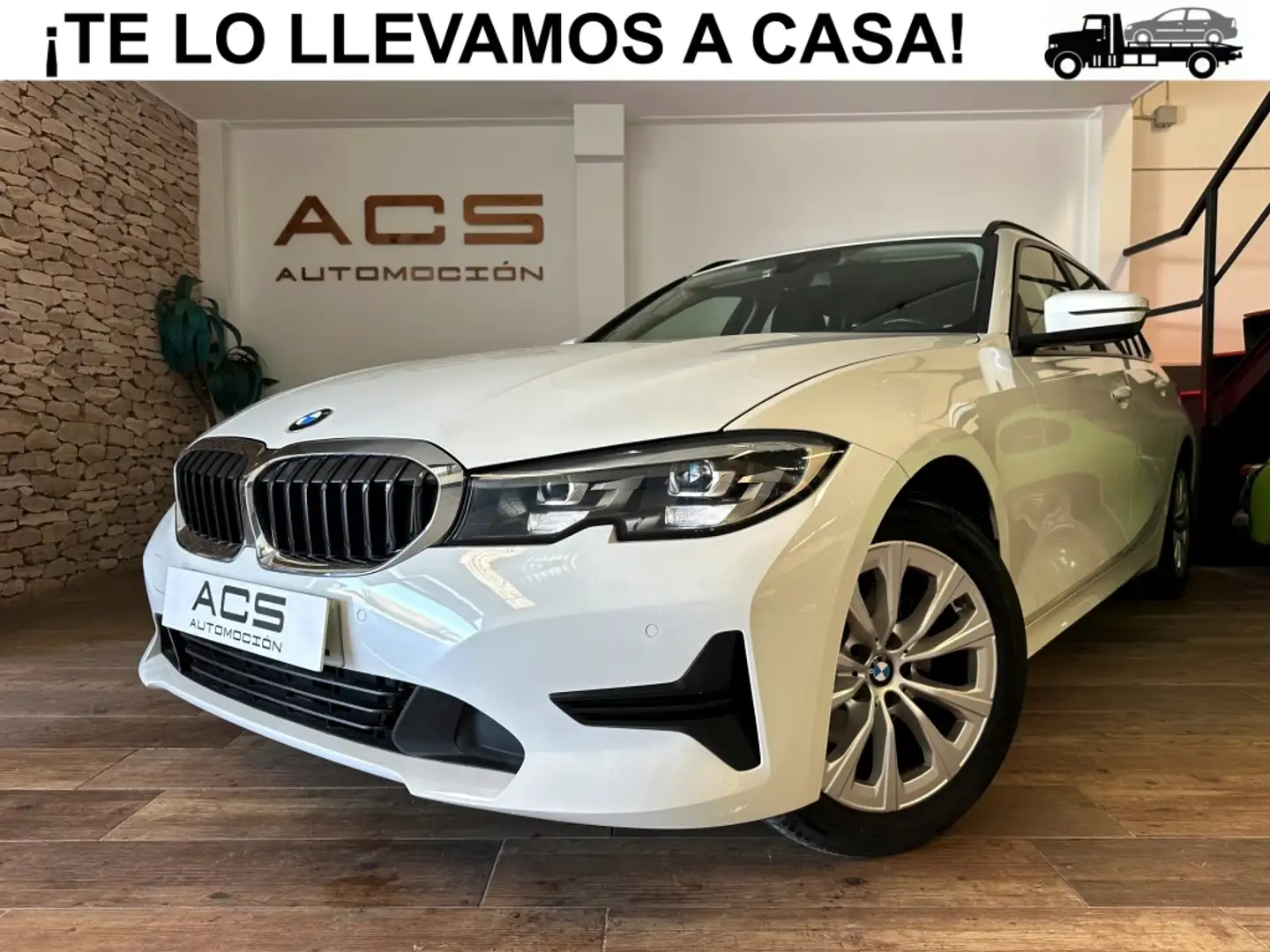 BMW 320 320dA Touring Blanc - 1