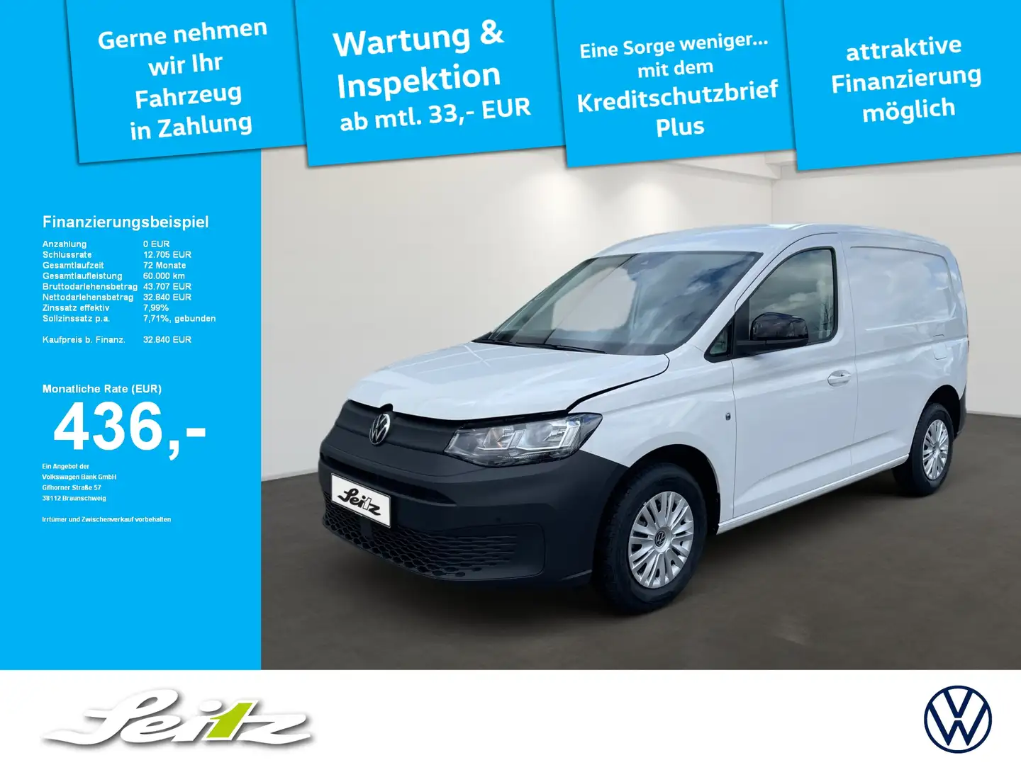 Volkswagen Caddy Cargo 2.0 TDI KR *KAMERA*SITZH*DAB* Blanc - 1