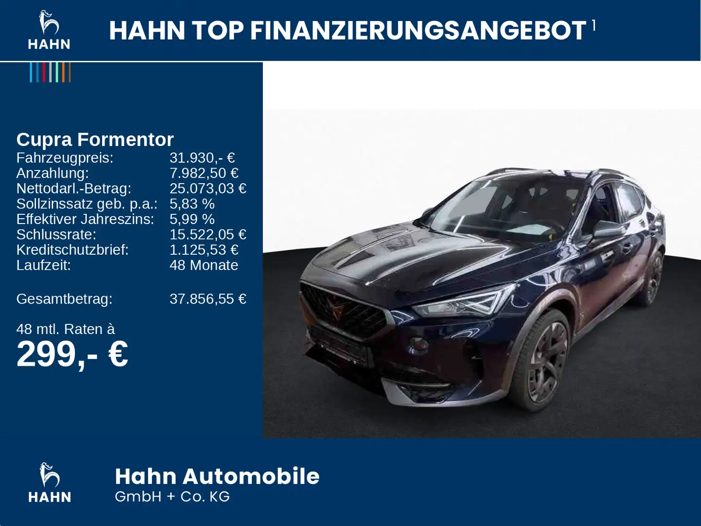 CUPRA Formentor 2.0TSI DSG 4Drive LED Nav Pano DCC ACC Blau - 2