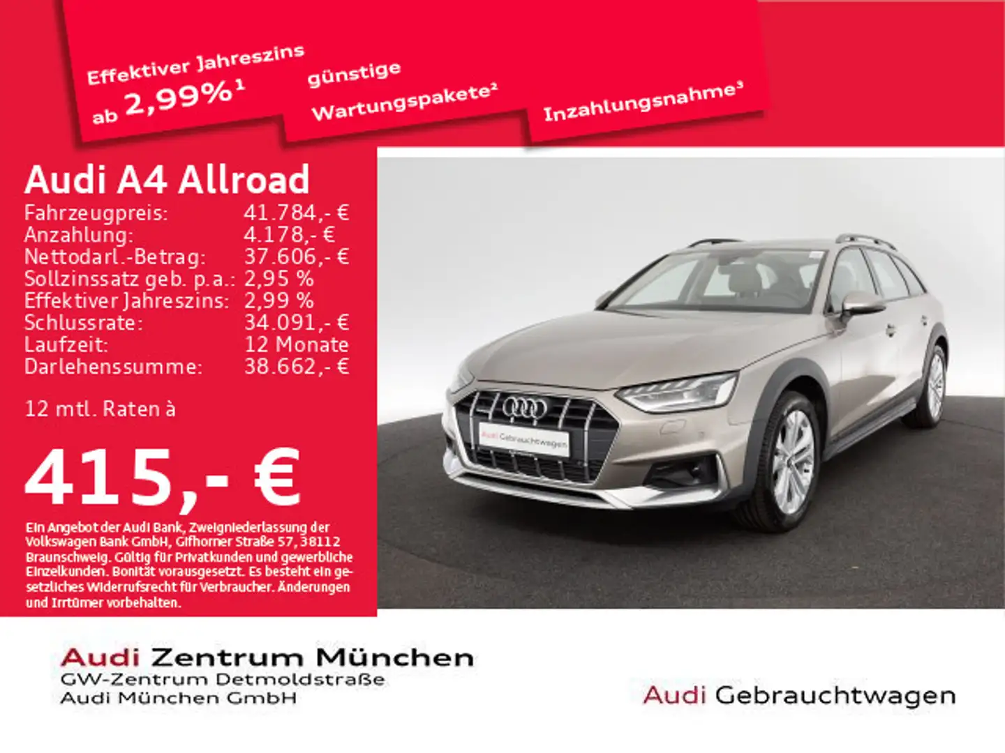 Audi A4 allroad A4 allroad 45 TFSI S tronic qu. StdHzg/Pano//B&O Beige - 1