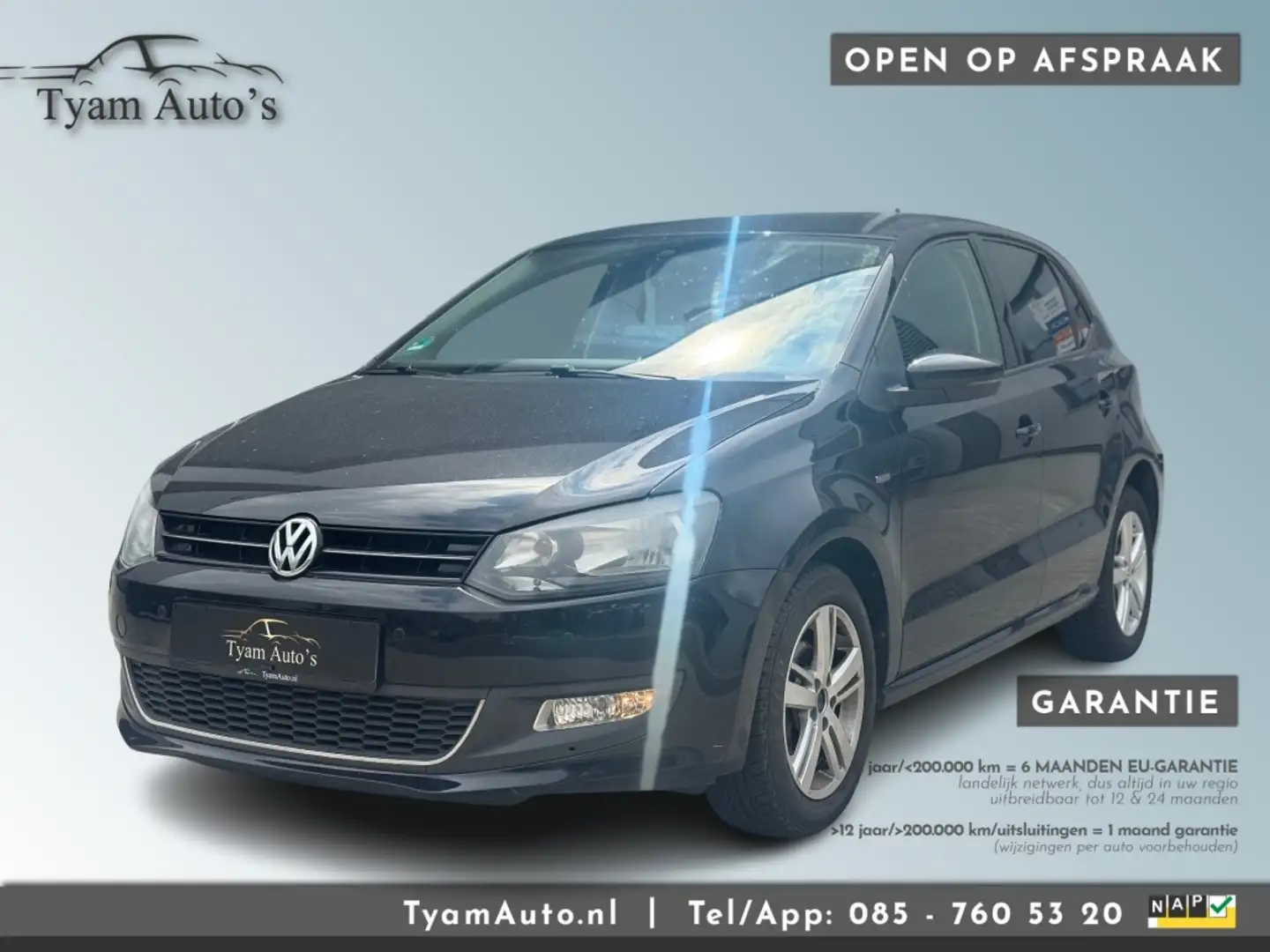 Volkswagen Polo 1.2 MATCH / AIRCO NAVIGATIE CRUISE STOELVERWARM PD Zwart - 1