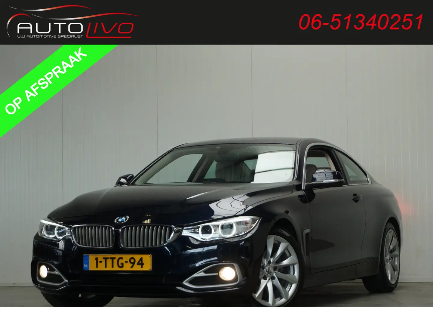 BMW 428 4-serie Coupé 428i High Executive AUTOMAAT! NL AUT Blauw - 1