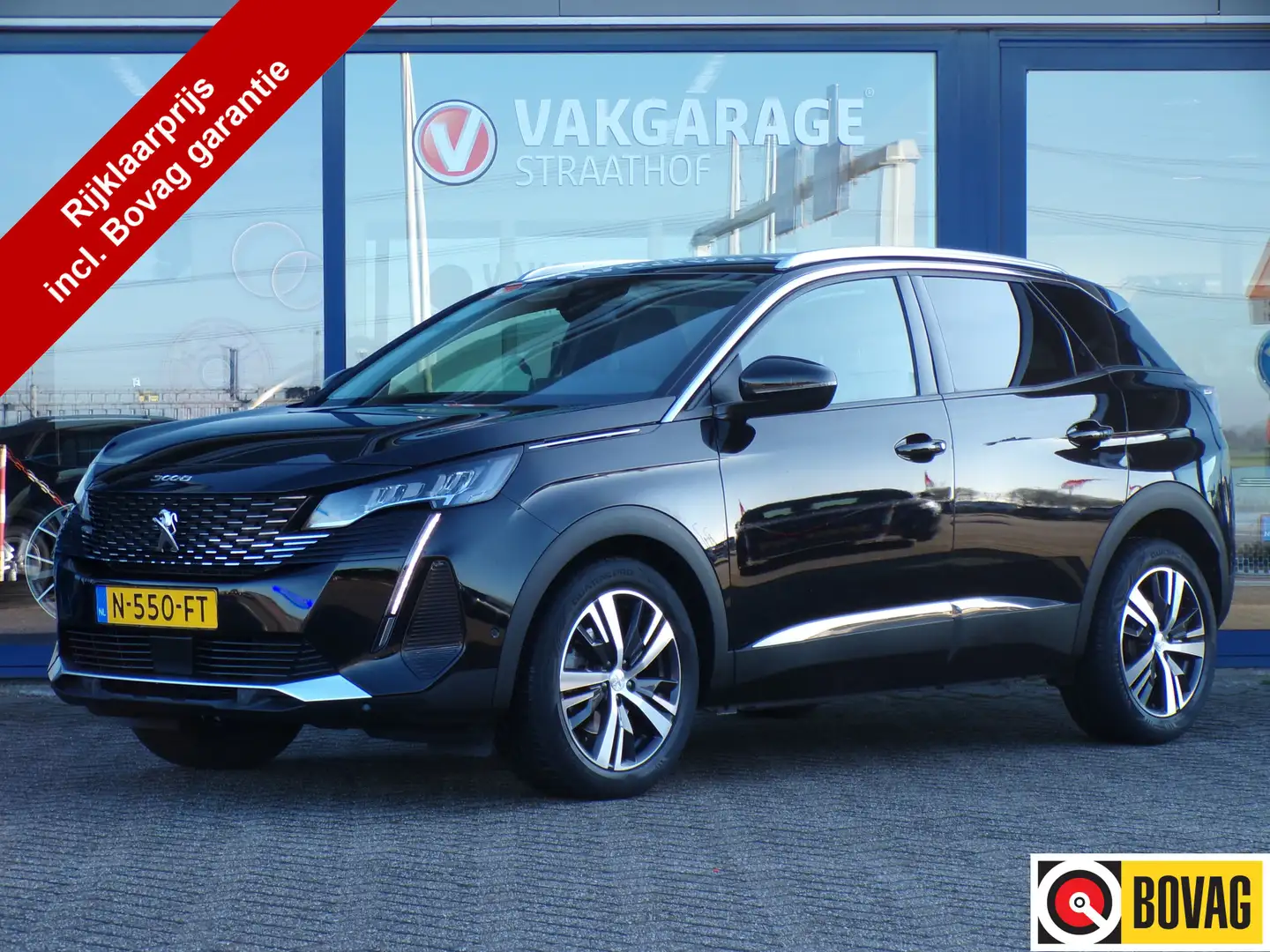 Peugeot 3008 1.2 Blue Lease Allure, Carplay + Android Auto / Ca Zwart - 1