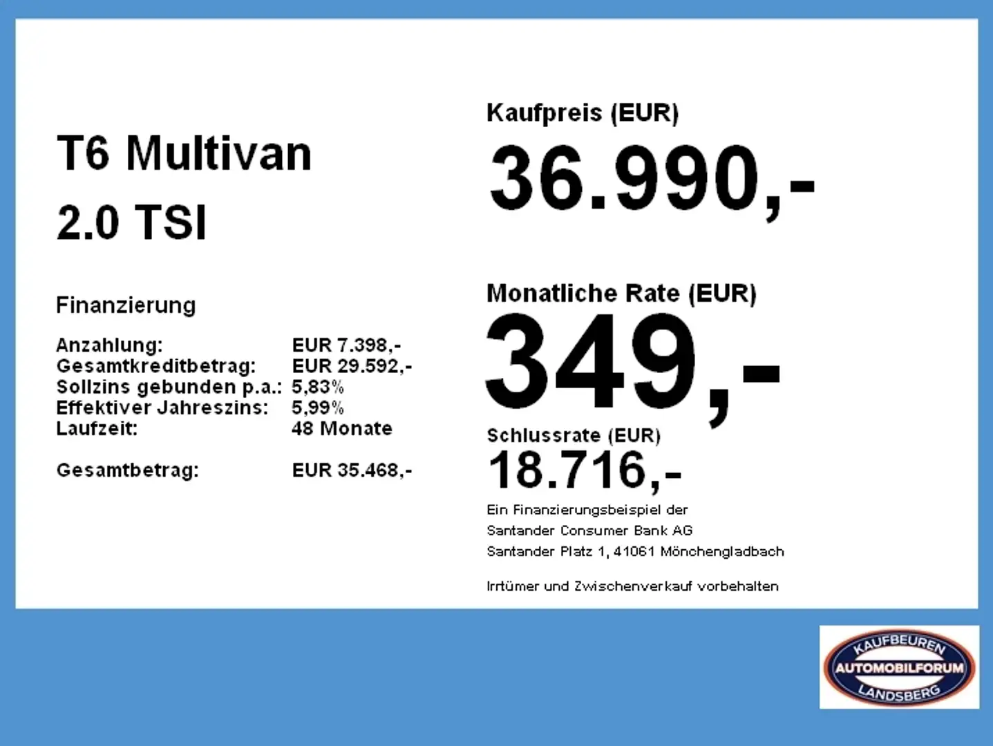 Volkswagen T6 Multivan 2.0 TSI 4Motion AWD LED AHK StHzg. Schwarz - 2