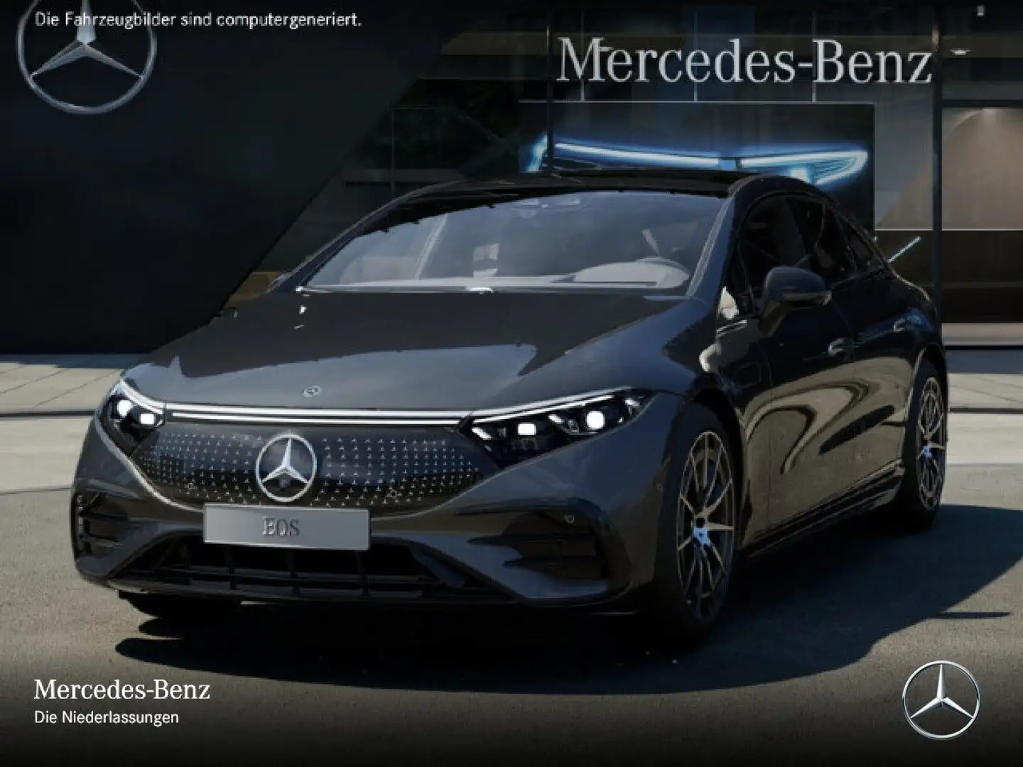 Mercedes-Benz EQS 580 4Matic AMG Fahrass Fondent Airmat Pano HUD Grau - 2