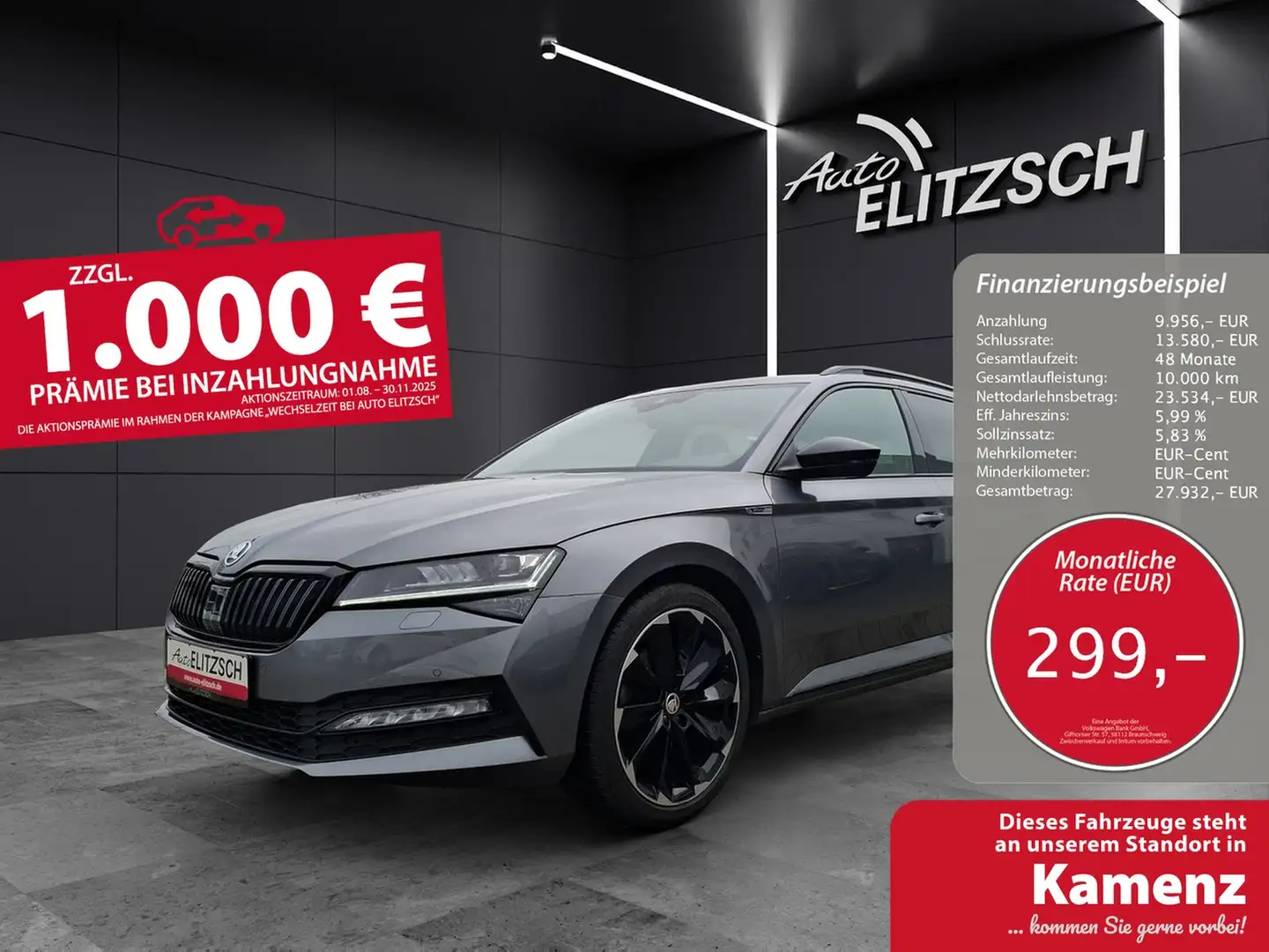 Skoda Superb Combi TDI Sportline DSG 4x4 Matrix Navi AID ACC... Grau - 1