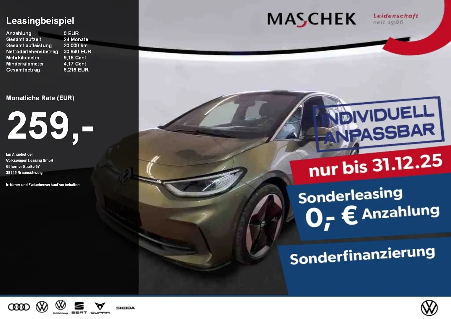 Volkswagen ID.3 .3 Pro S 77 kWh Area View Sonderleasing Massage Ma Schwarz - 1