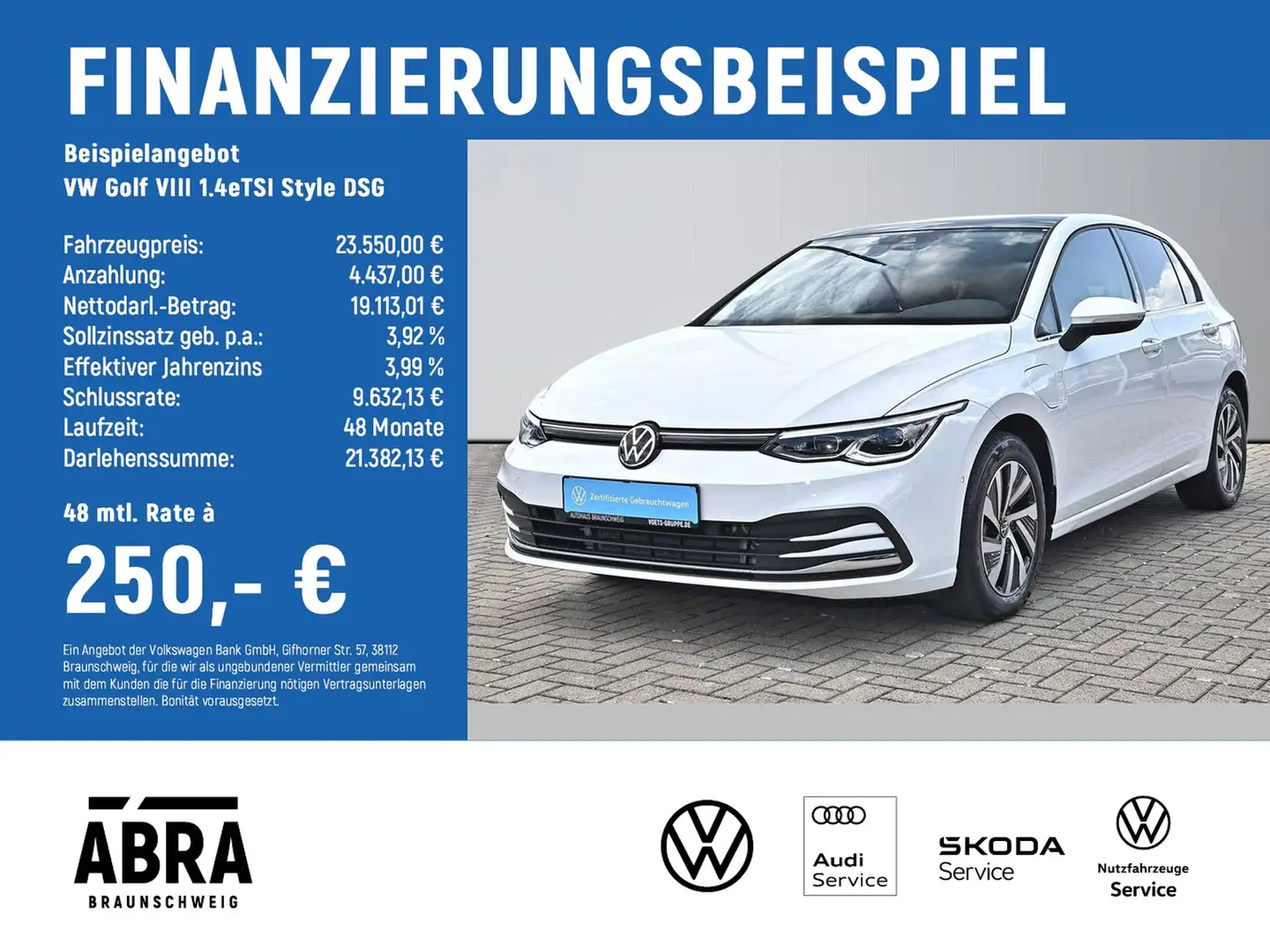 Volkswagen Golf VIII 1.4eTSI Style DSG LED+AHK+ACC+NAVI+PDC Weiß - 2