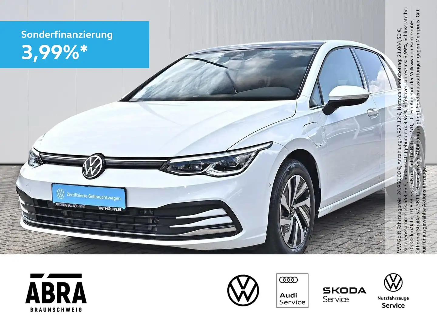 Volkswagen Golf VIII 1.4eTSI Style DSG LED+AHK+ACC+NAVI+PDC Weiß - 1