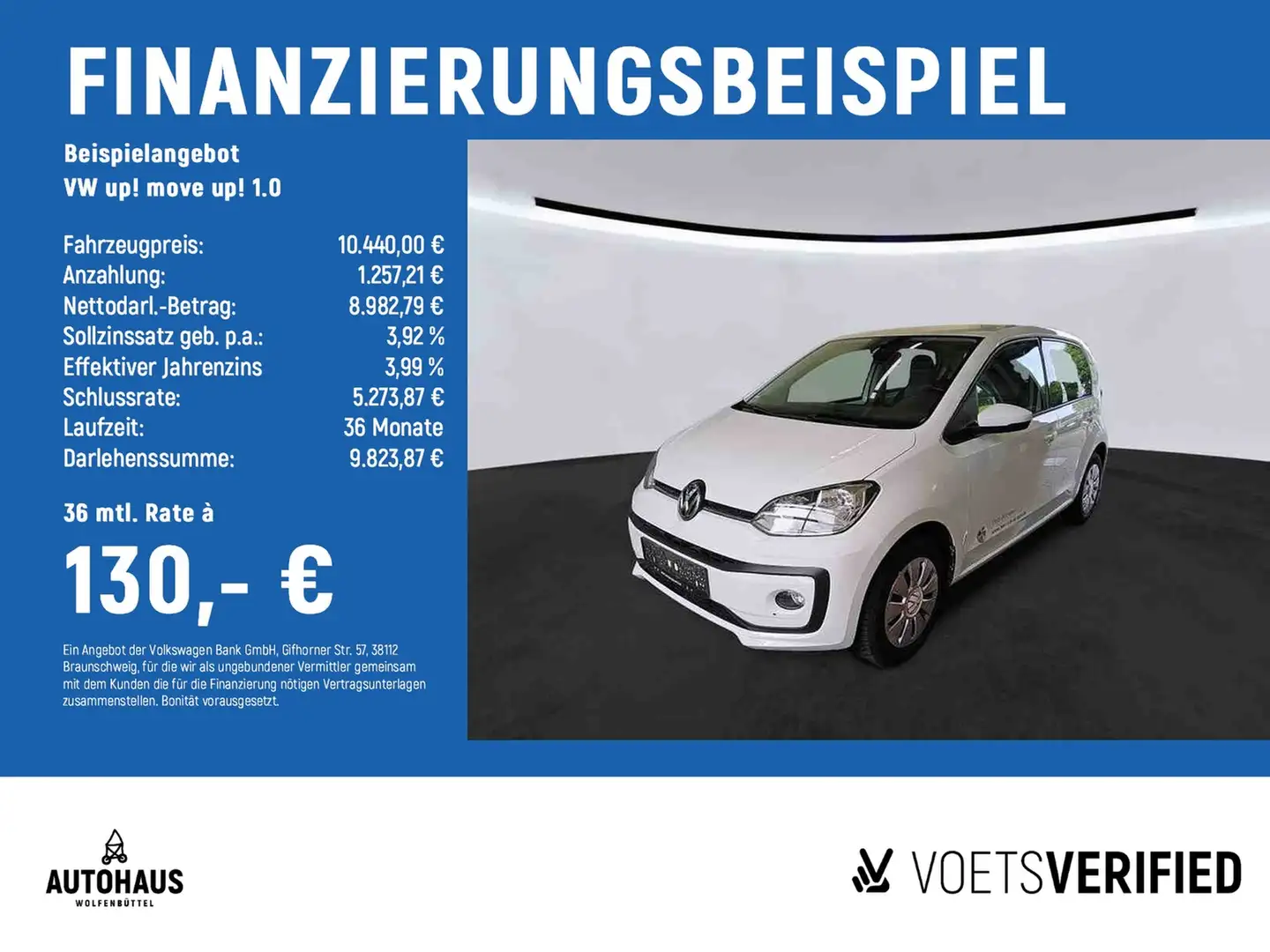Volkswagen up! move up! 1.0 DAB KLIMA SHZ Weiß - 2