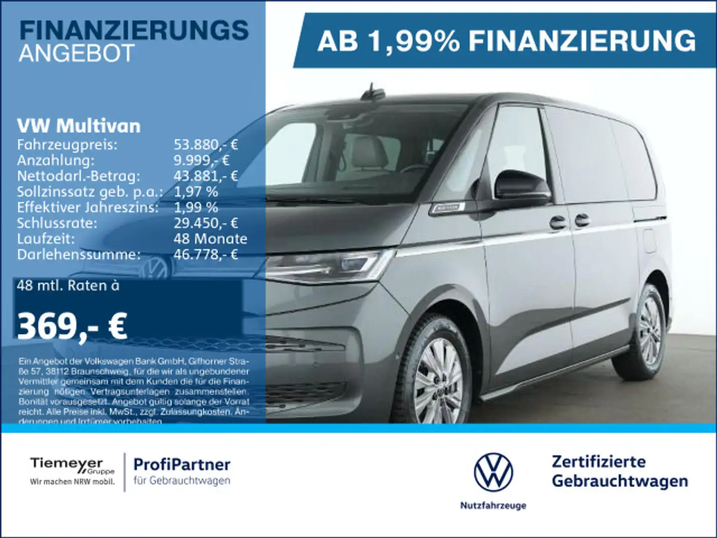 Volkswagen T7 Multivan T7 Multivan eHYBRID STYLE PANO LM19 HuD ST.HEIZ Grau - 1