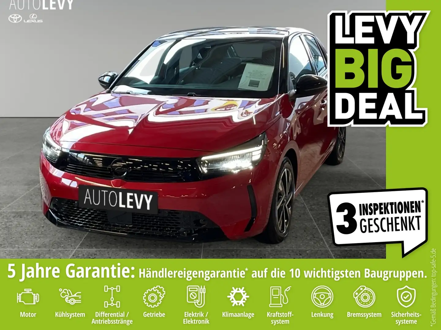 Opel Corsa F 1.2 Turbo GS +Kamera+CarPlay+Teilleder+ Rot - 1