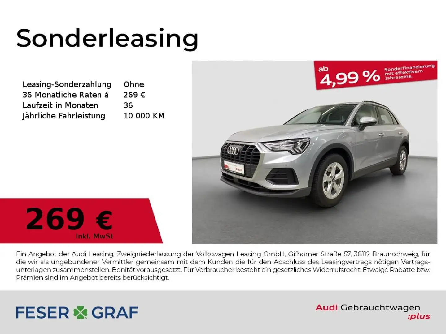 Audi Q3 35 TDI Navi LED ACC RFK Schalter Silber - 1