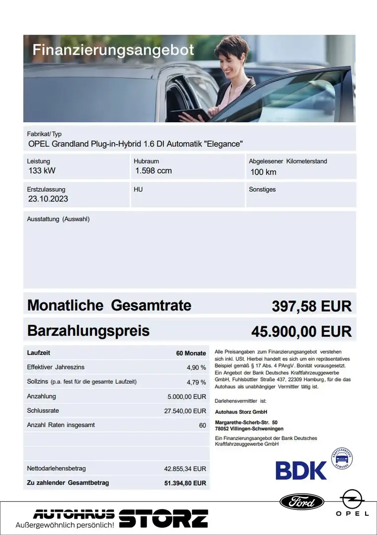 Opel Grandland Elegance Plug-in-Hybrid |ULTIMATE|INTELLILUX|TECHN Blau - 2