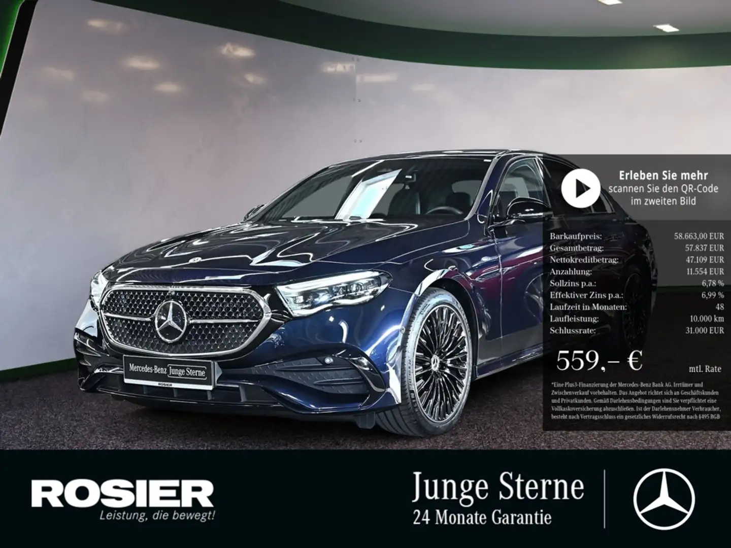 Mercedes-Benz E 300 e AMG Sport Premium Distr. LED Navi Kam Blau - 1