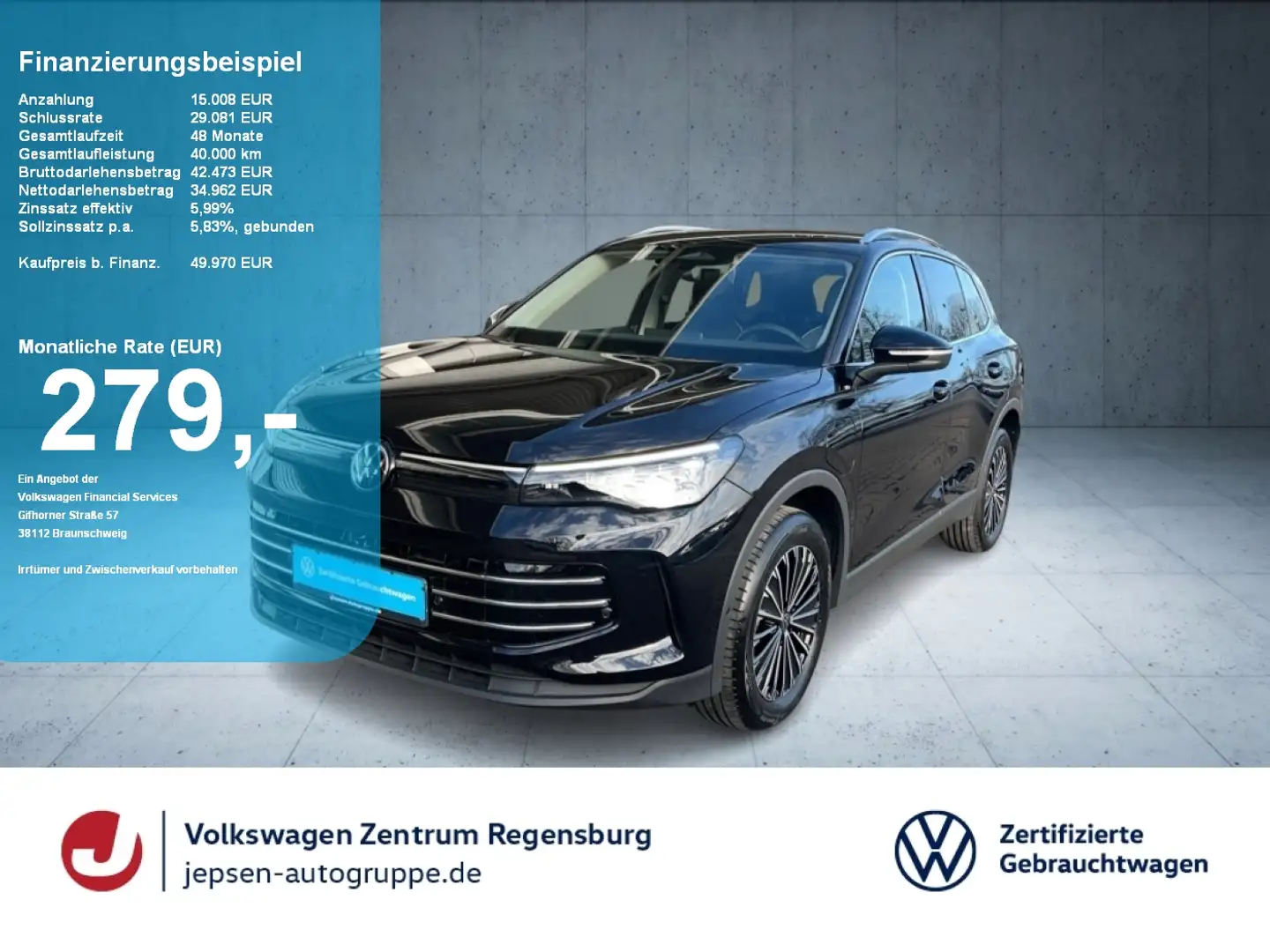 Volkswagen Tiguan Elegance 1.5 eHybrid DSG AHK MASSAGE LED Schwarz - 1