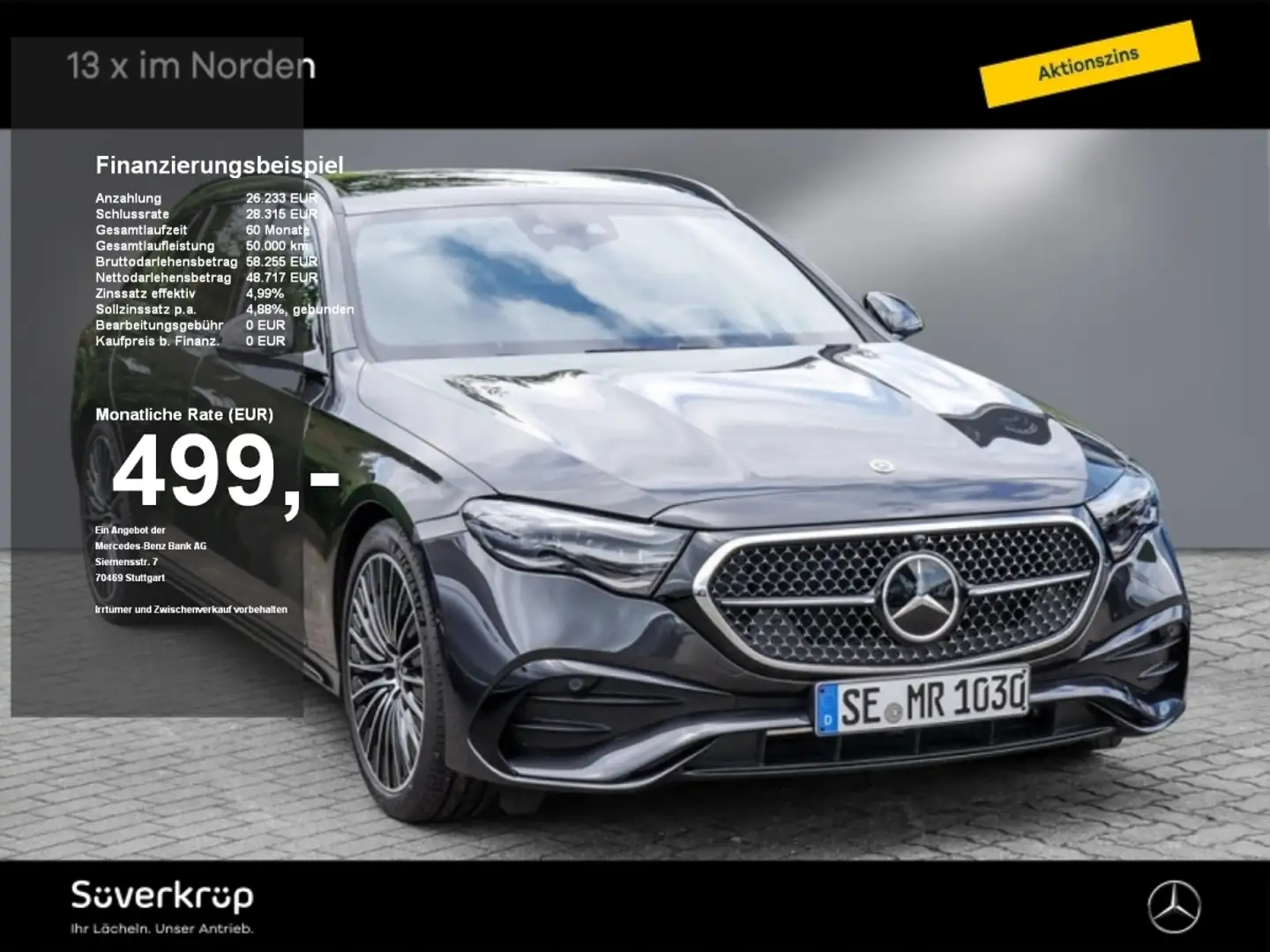 Mercedes-Benz E 220 d T AMG Night Burm4D 360 Standhz AHK HUD Grau - 1