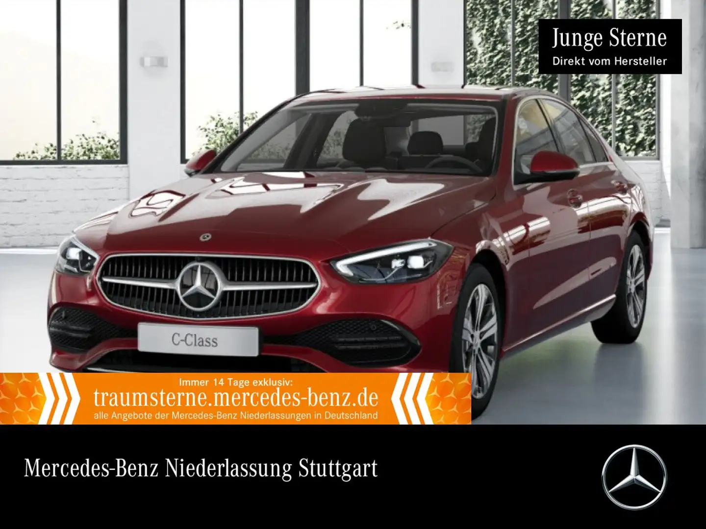 Mercedes-Benz C 180 AVANTG+360+AHK+LED+TOTW+KEYLESS+9G Rot - 1