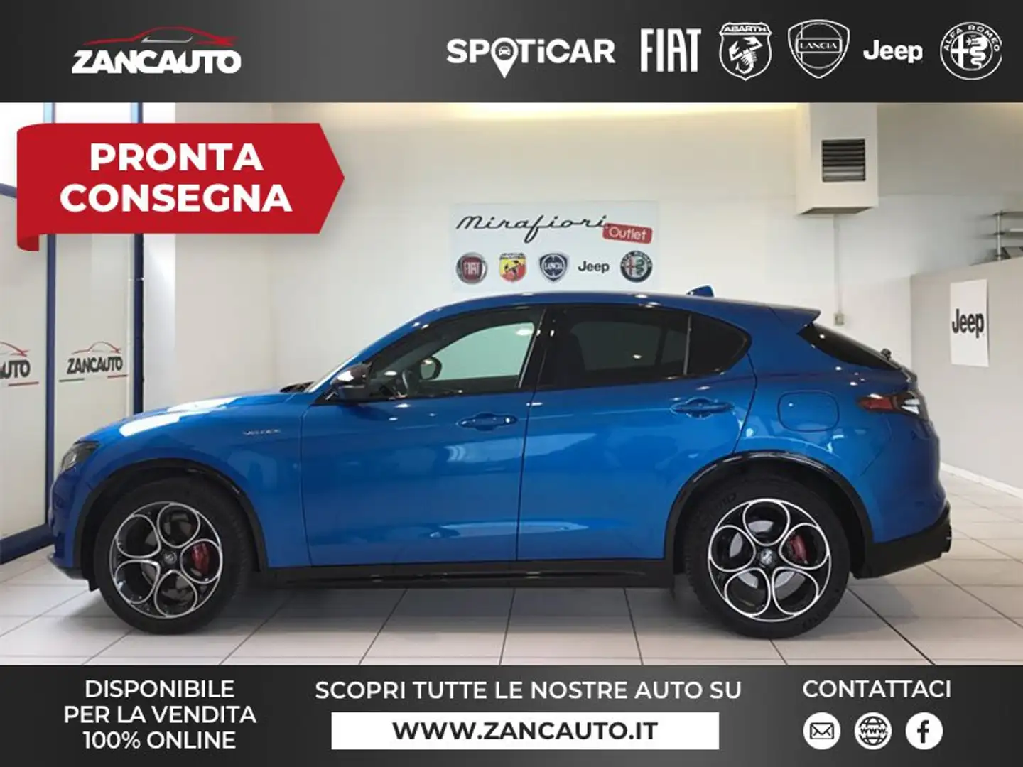 Alfa Romeo Stelvio 2.0 Turbo 280 CV AT8 Q4 Veloce MY23 Blauw - 1