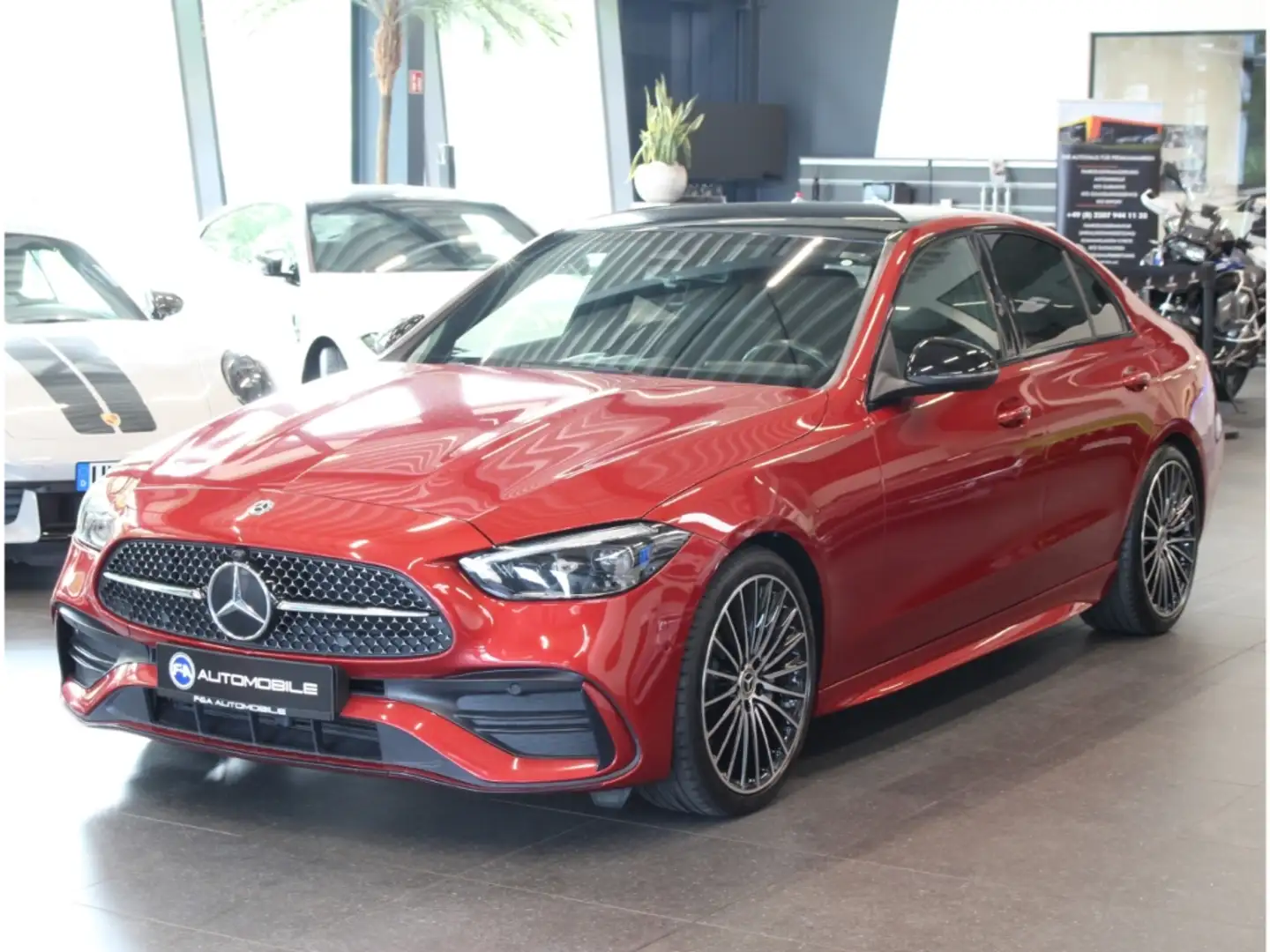Mercedes-Benz C 200 AMG Line R.Kamera+Pano+AppleCarPl+Designo Rood - 1