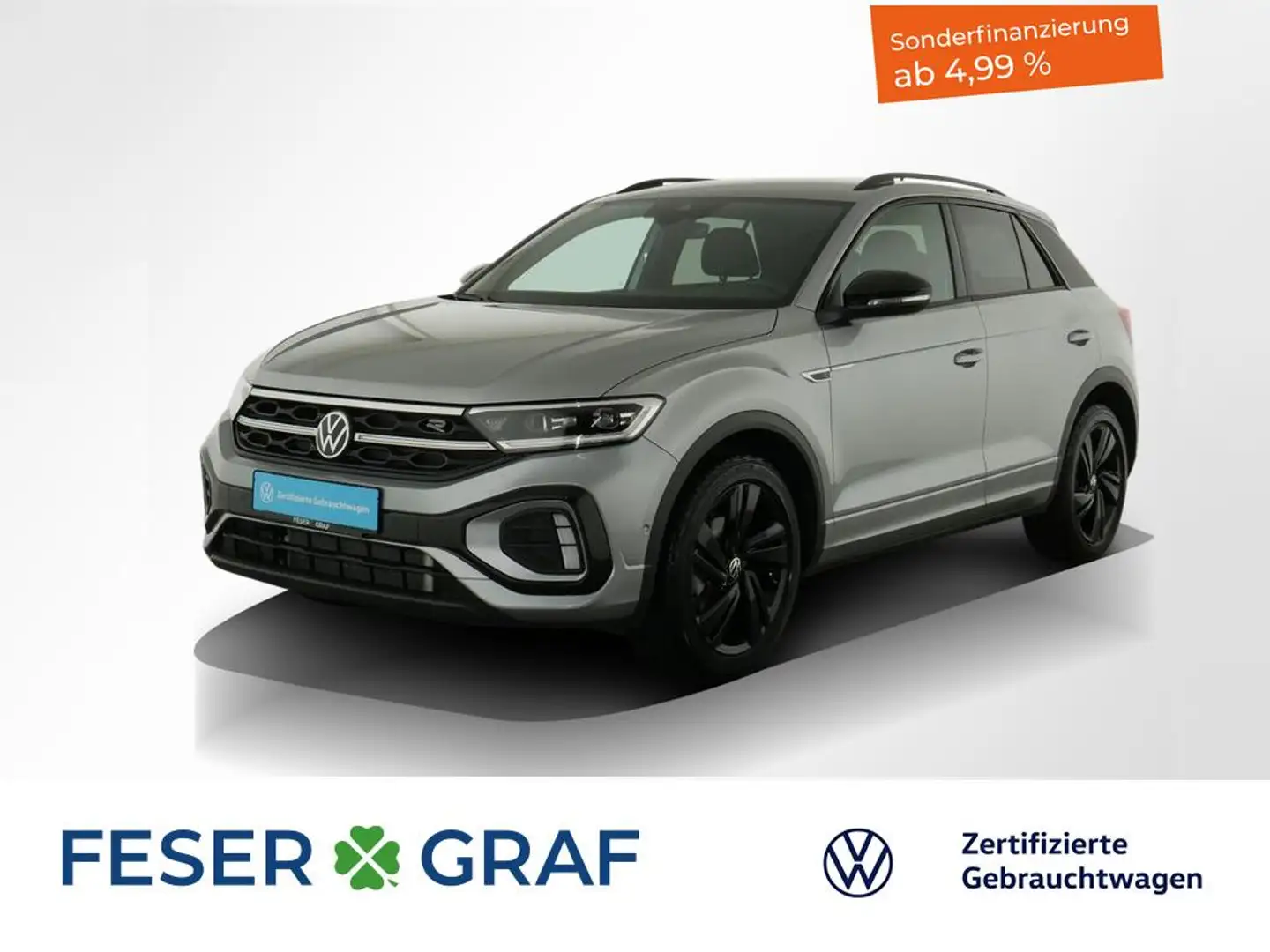 Volkswagen T-Roc 1.5TSI R-Line BlackStyle DSG AHK IQ-Light ACC Argent - 1