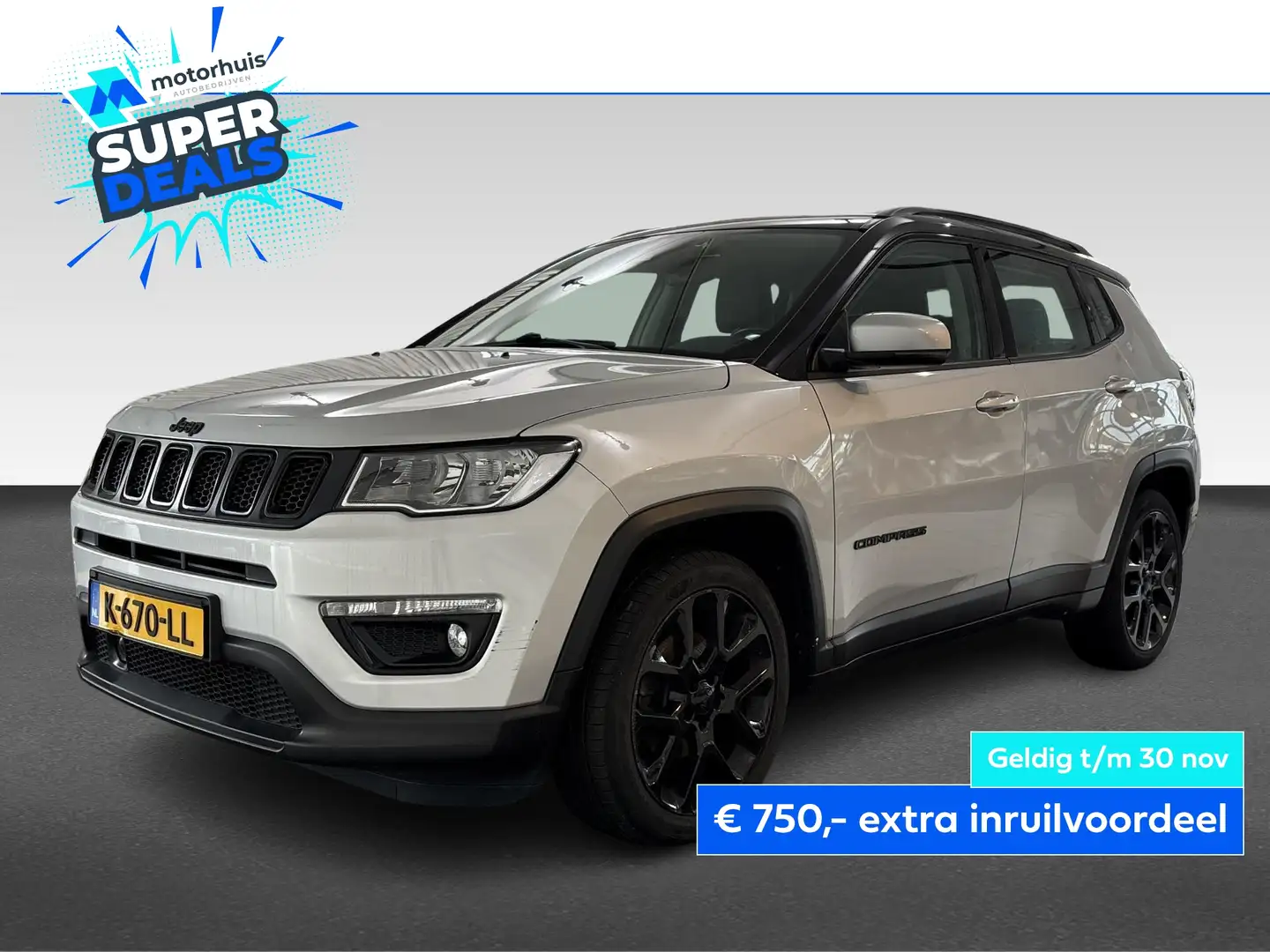 Jeep Compass 1.3 TURBO 130PK NIGHT EAGLE NAVI CAMERA ECC NAP Gris - 1