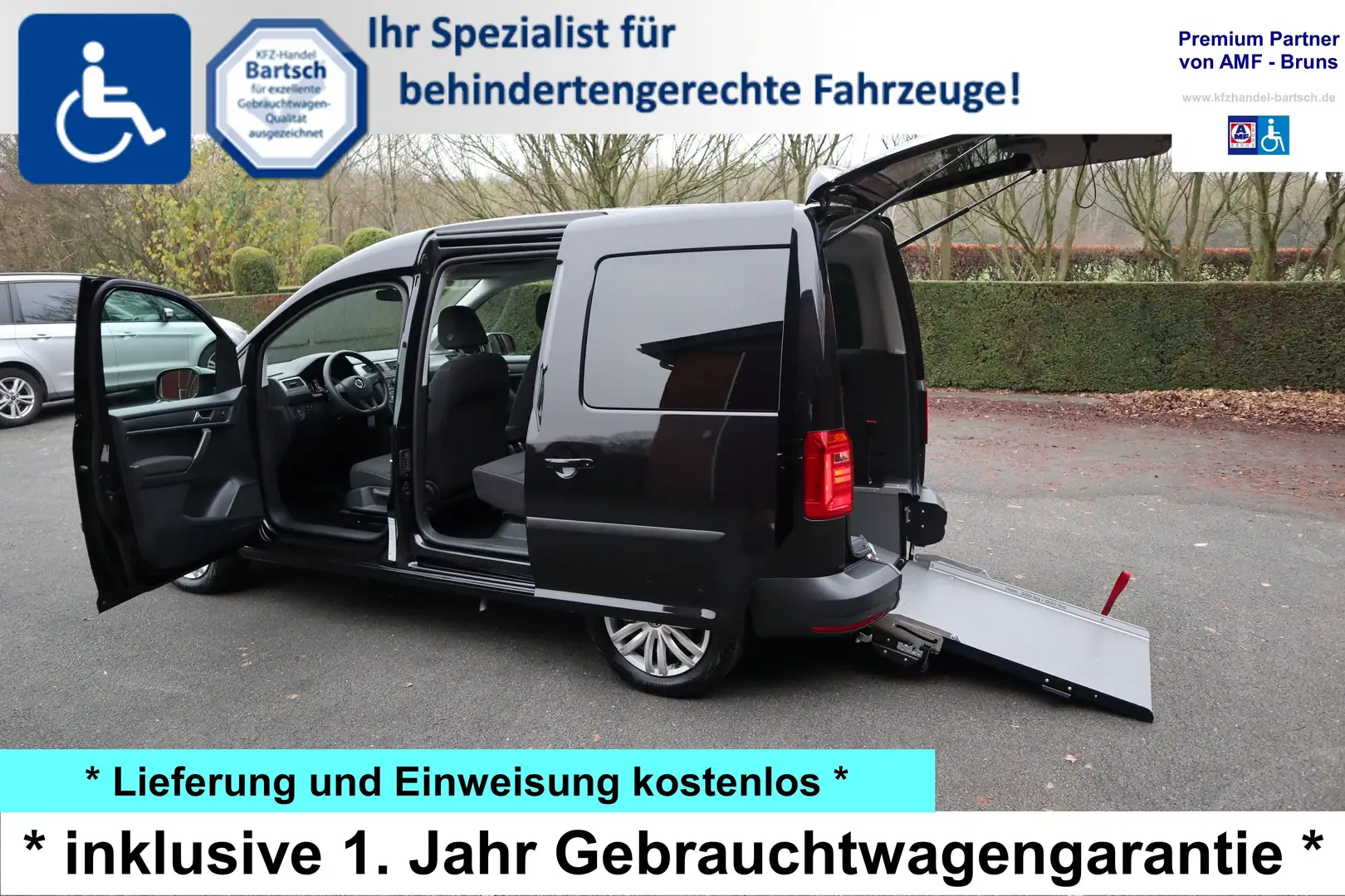 Volkswagen Caddy 1,4 TSI DSG*rollstuhlgerecht*Wenderampe*Garantie* Schwarz - 1