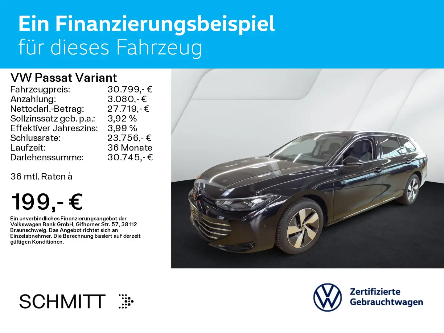 Volkswagen Passat Variant 1.5 eTSI DSG BUSINESS*LED*AHK*KAM Schwarz - 2