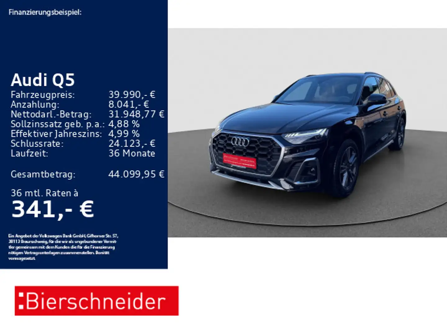 Audi Q5 55 TFSI e qu 2x S-Line 19 AHK MATRIX LUFT HuD Nero - 1