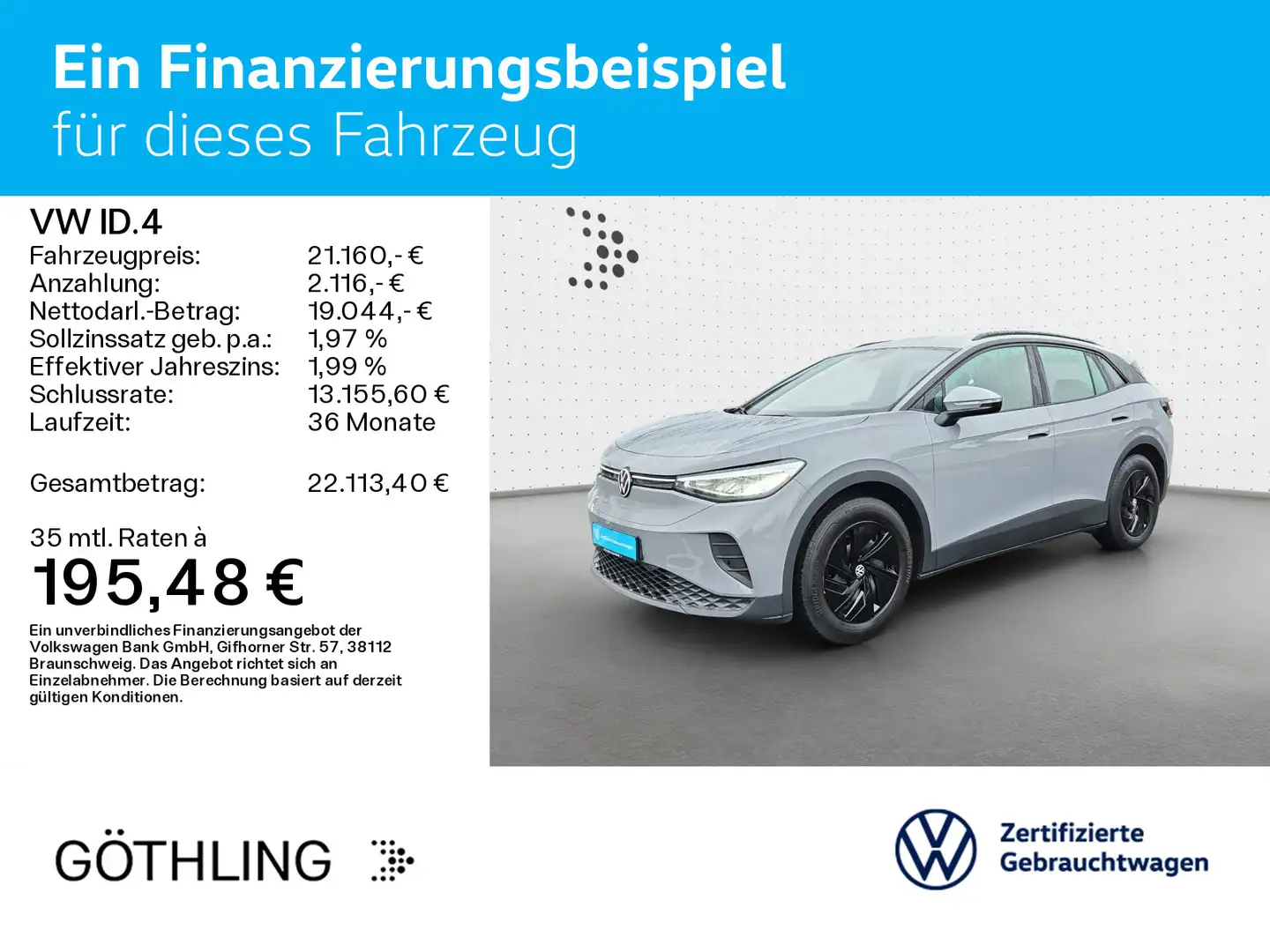 Volkswagen ID.4 Pure 109kW*LED*Standheizung*EPH*Ambiente* Grau - 2