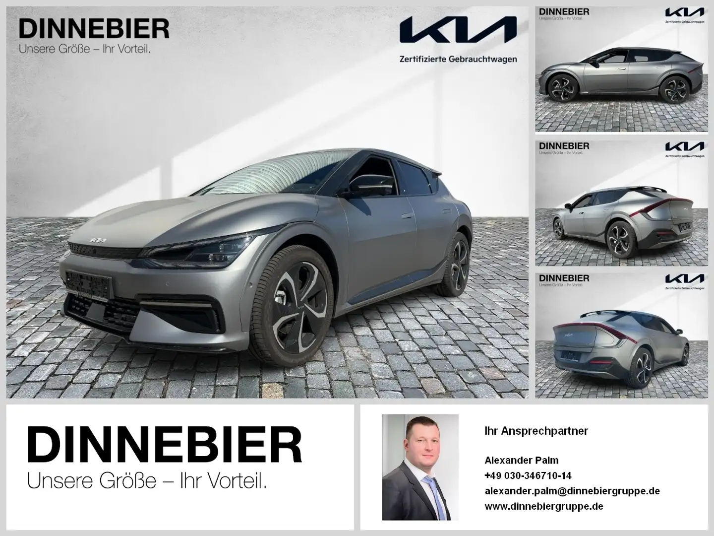 Kia EV6 GT-Line Glasdach+360°Kamera+LED+Headup Grau - 1