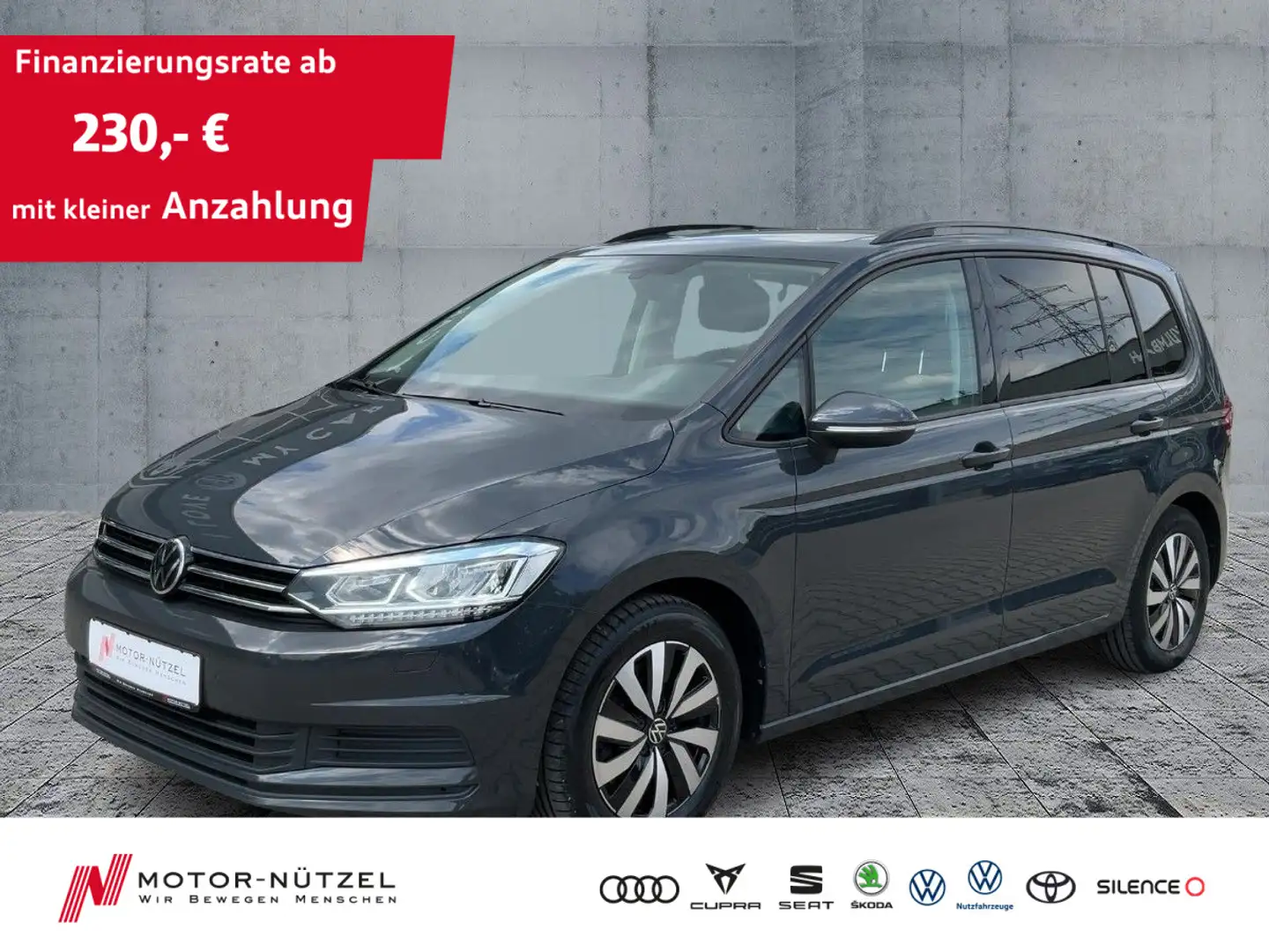 Volkswagen Touran 2.0 TDI DSG CL LED+NAVI+SHZ+PDC+AHK+PANO Grijs - 1