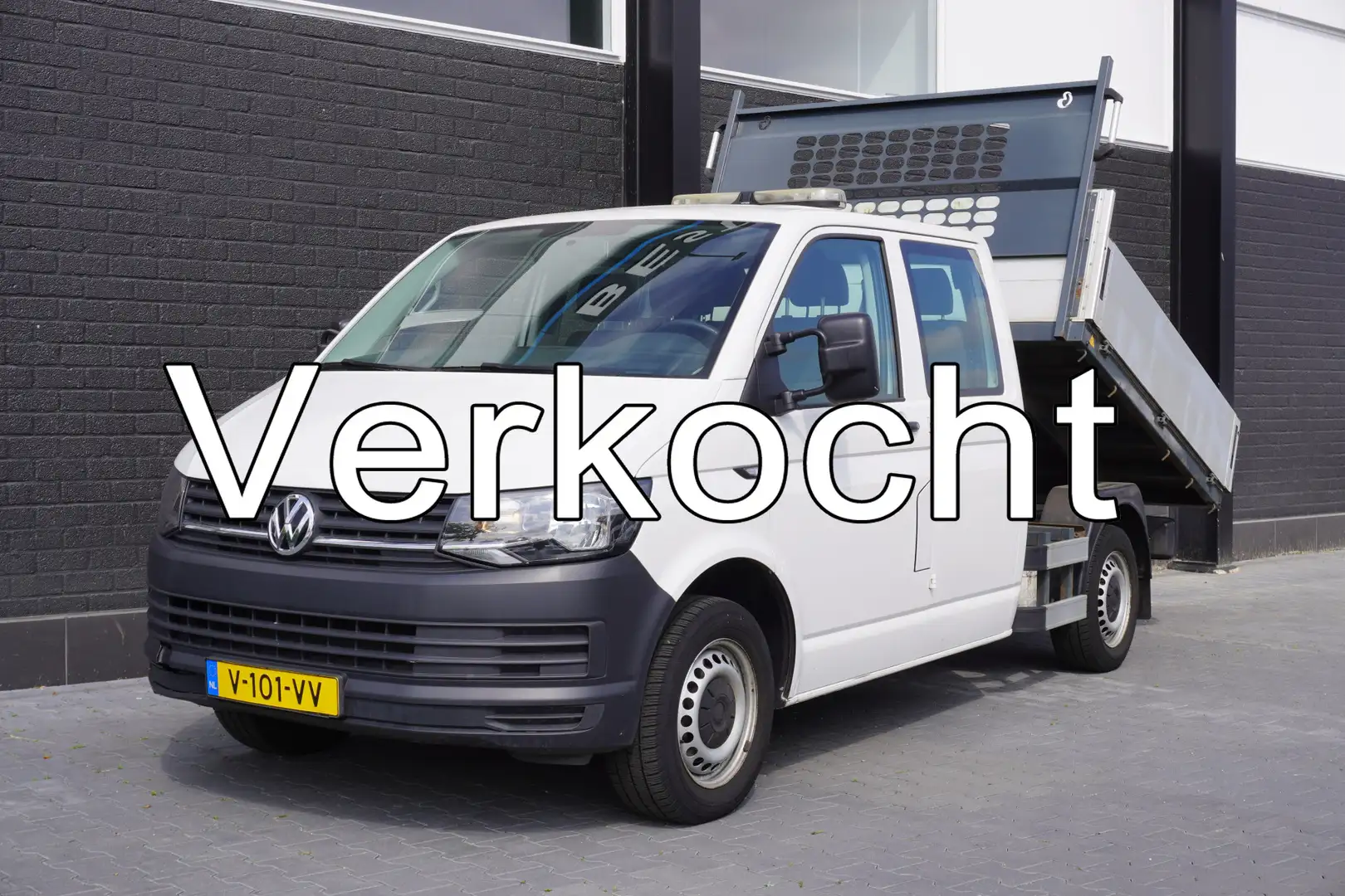 Volkswagen T6 Transporter 2.0 TDI L2H1 Kipper Openlaadbak Dubbele Cabine EUR Biały - 1