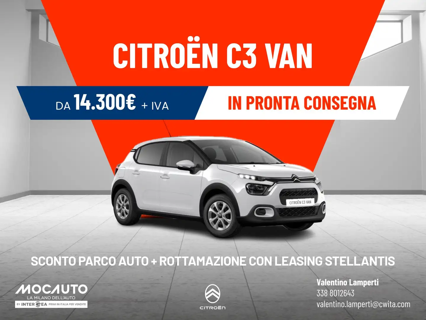 Citroen c3 VAN 2 POSTI 1.5 100 CV  EURO 14300 + IVA Wit - 1