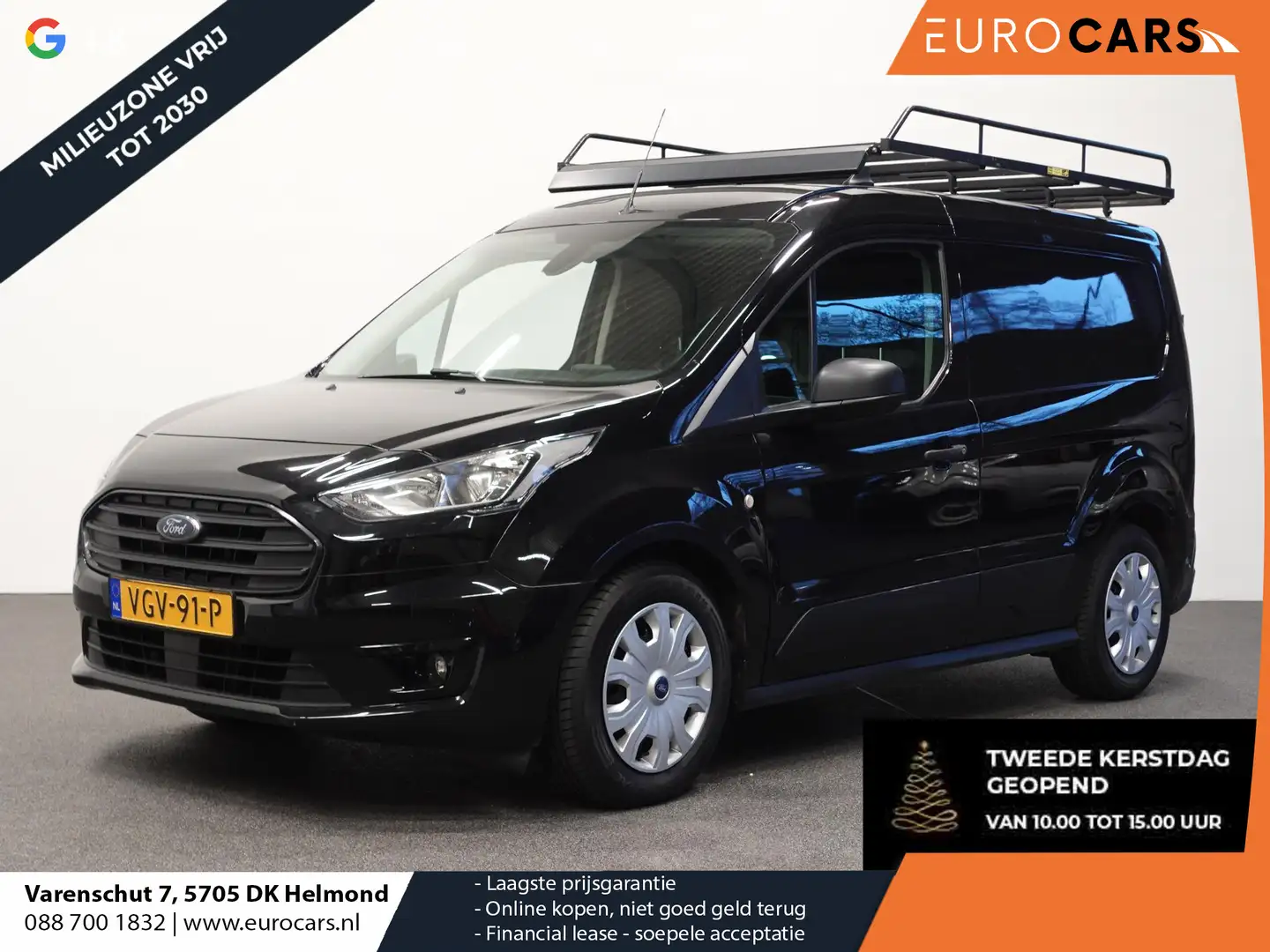 Ford Transit Connect 1.5 EcoBlue L1 Trend Airco Navi Carplay PDC A+Came Zwart - 1