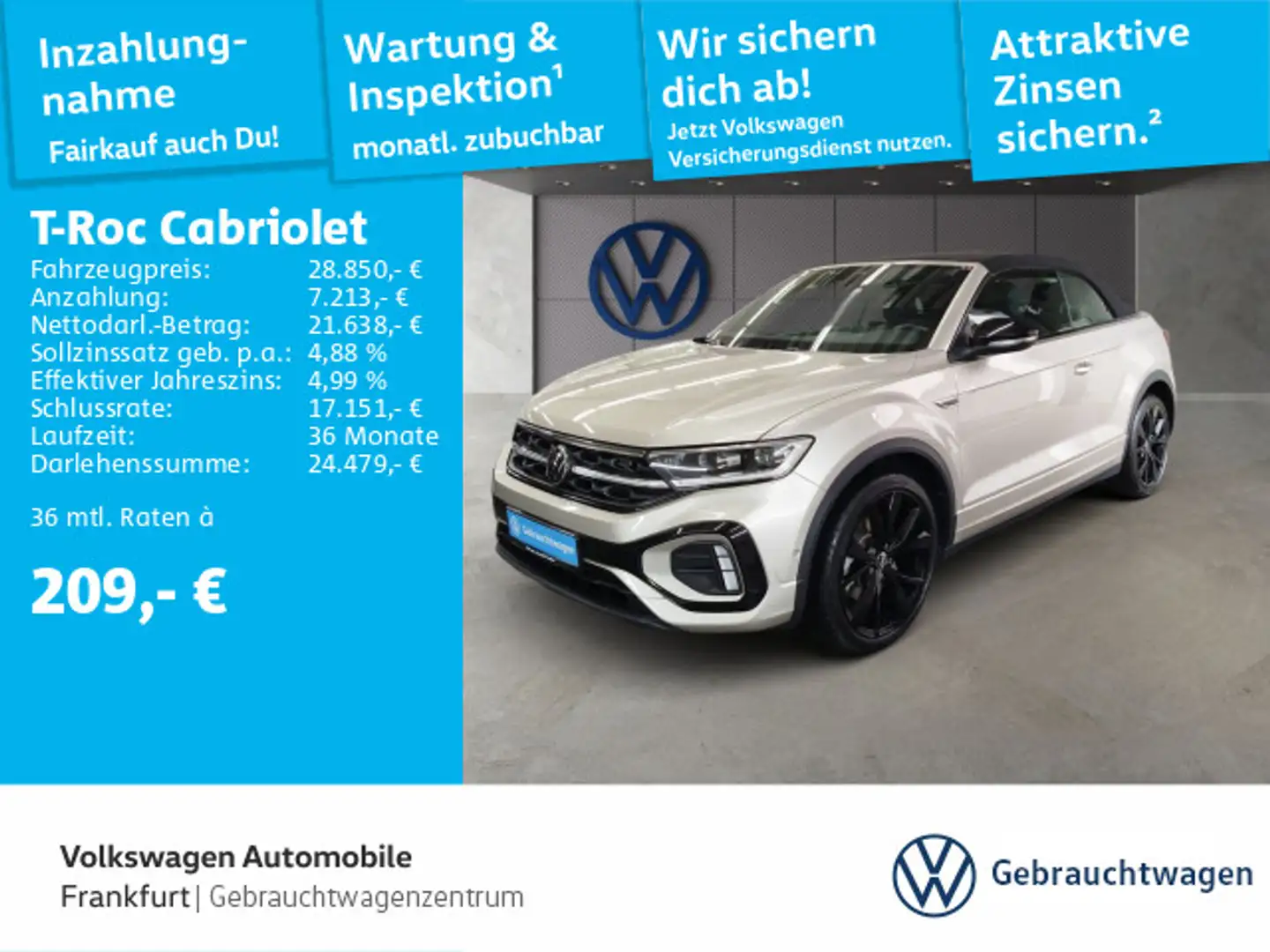 Volkswagen T-Roc 1.5 TSI DSG R-Line Navi Leder IQ Silber - 1
