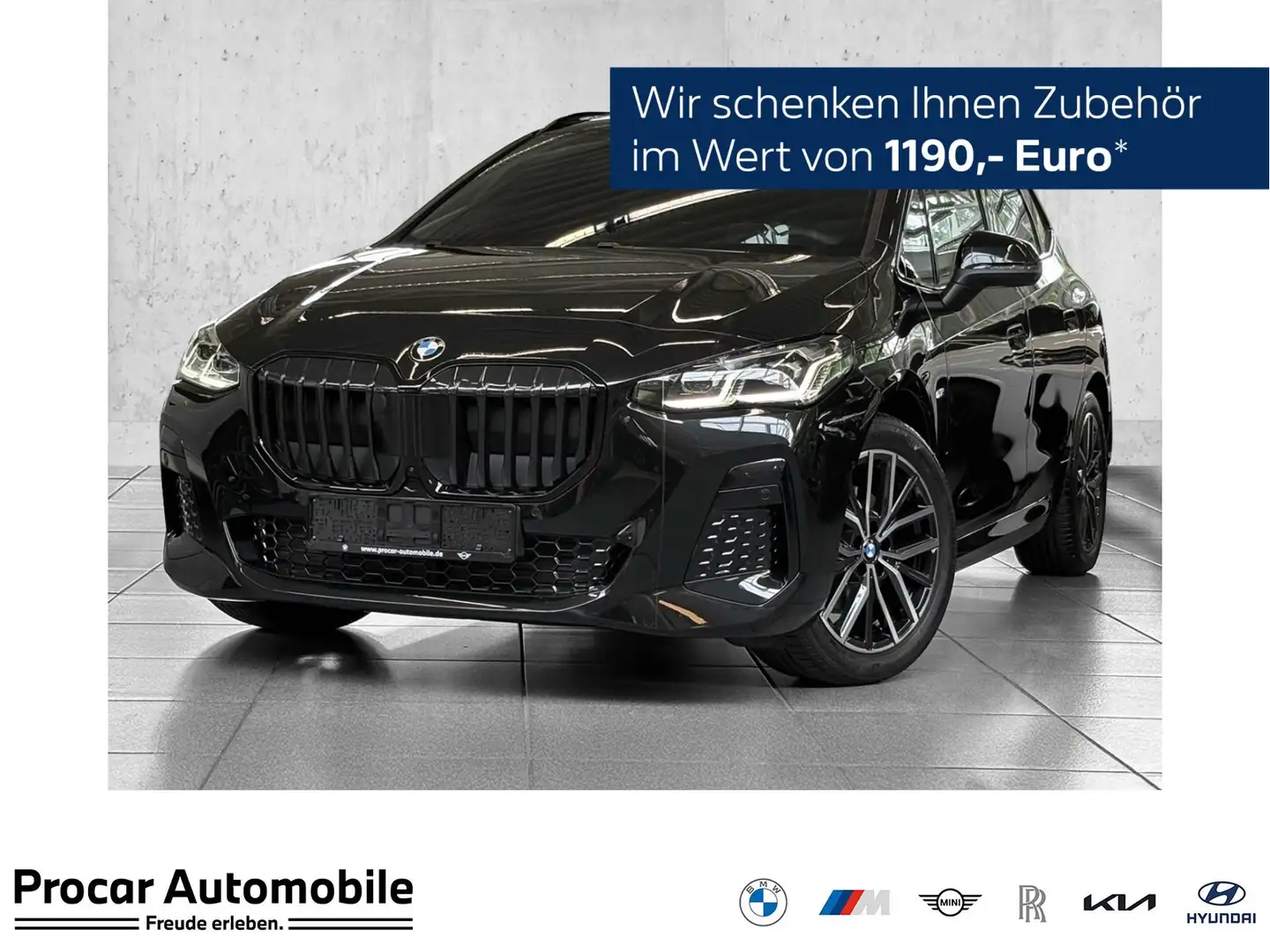 BMW 218 i MSport DA+ PA+ H/K AHK Pano HUD 360° Zwart - 1