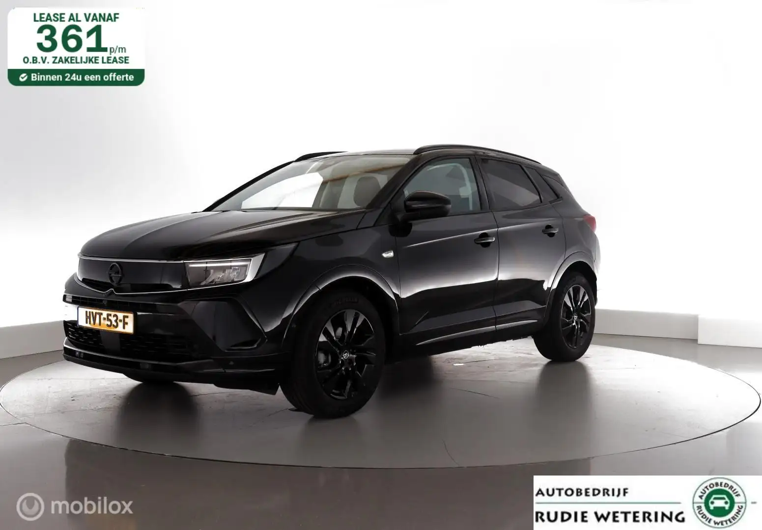 Opel Grandland 1.2 Turbo 130pk GS leer|led|cam360|nav|dab|ecc|lmv Zwart - 1