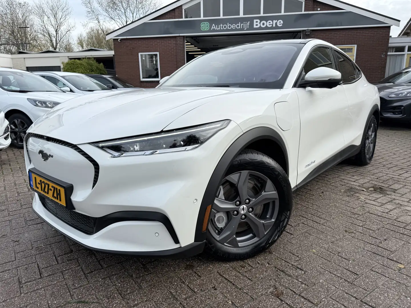 Ford Mustang Mach-E RWD 75 kWh Panoramadak, Leer,  Trekhaak, 360 camer Wit - 1