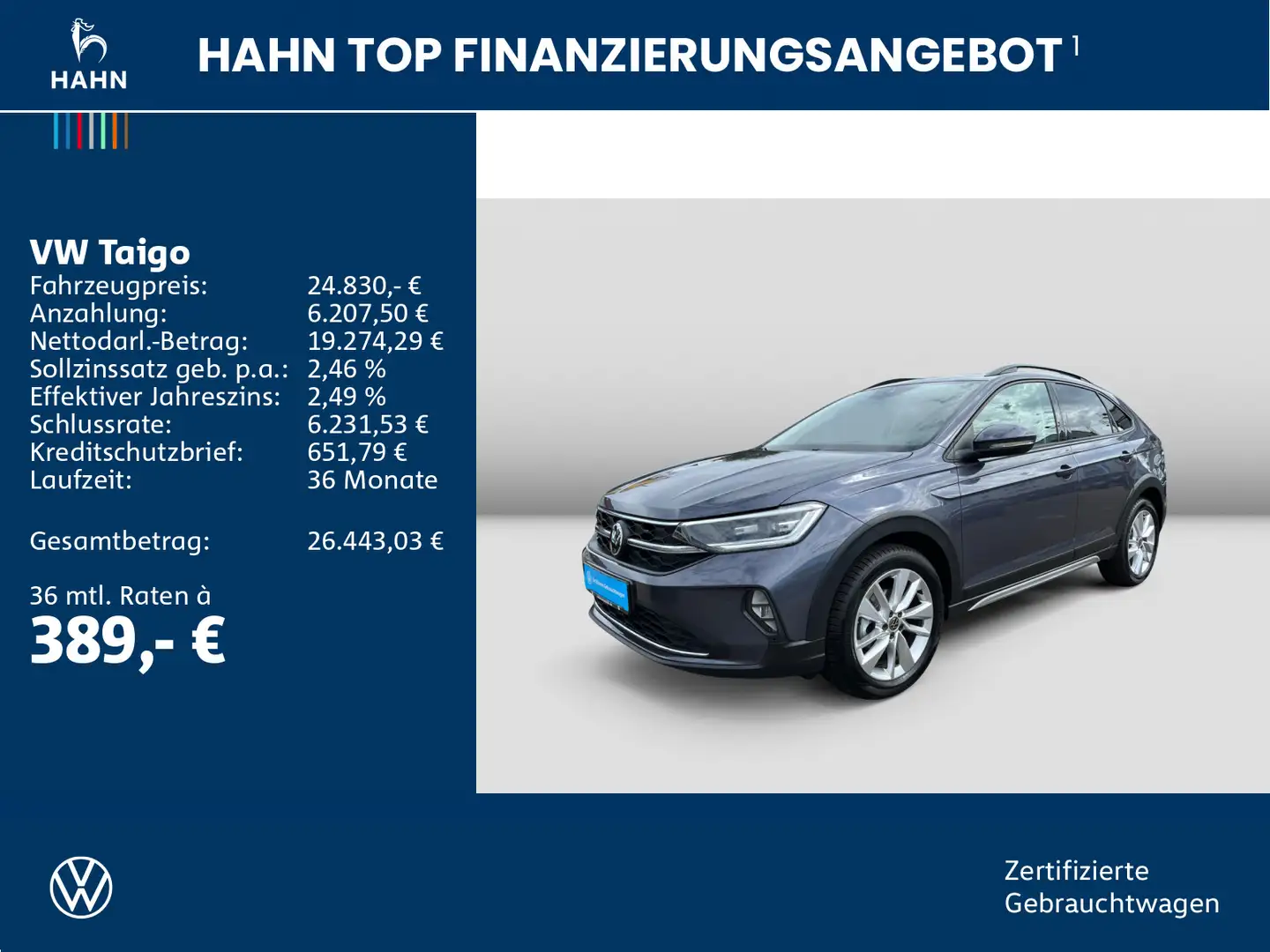 Volkswagen Taigo 1.0 TSI DSG Life Navi Matrix AHK PDC CAM Gris - 2