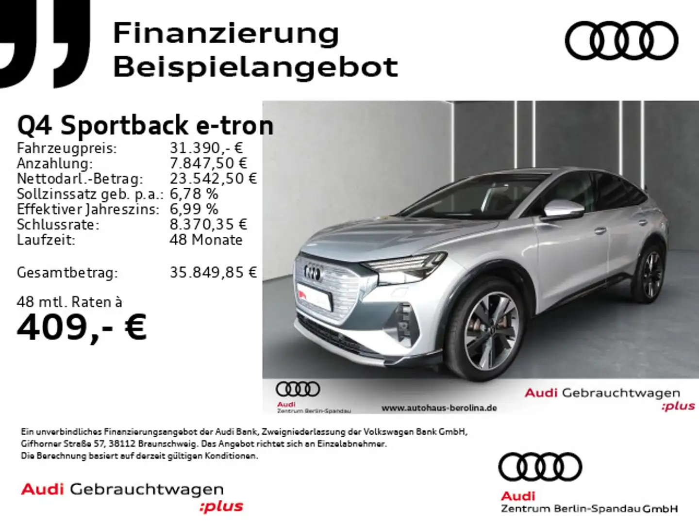 Audi Q4 e-tron 40 Adv. *MATRIX*Assist+*SHZ* Stříbrná - 1