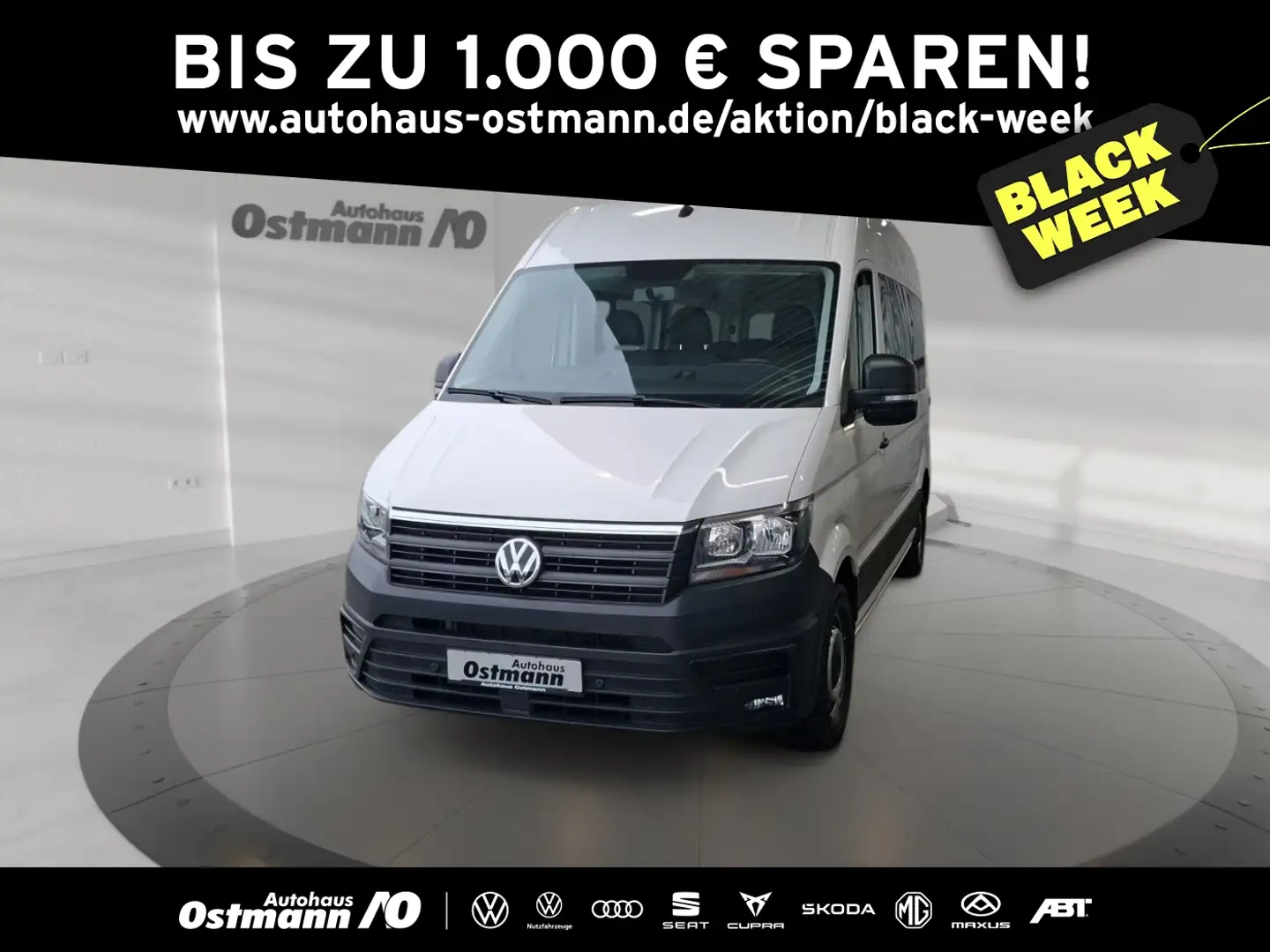 Volkswagen Crafter 35 2.0 TDI mittellang Hochdach 9-Sitzer Weiß - 1