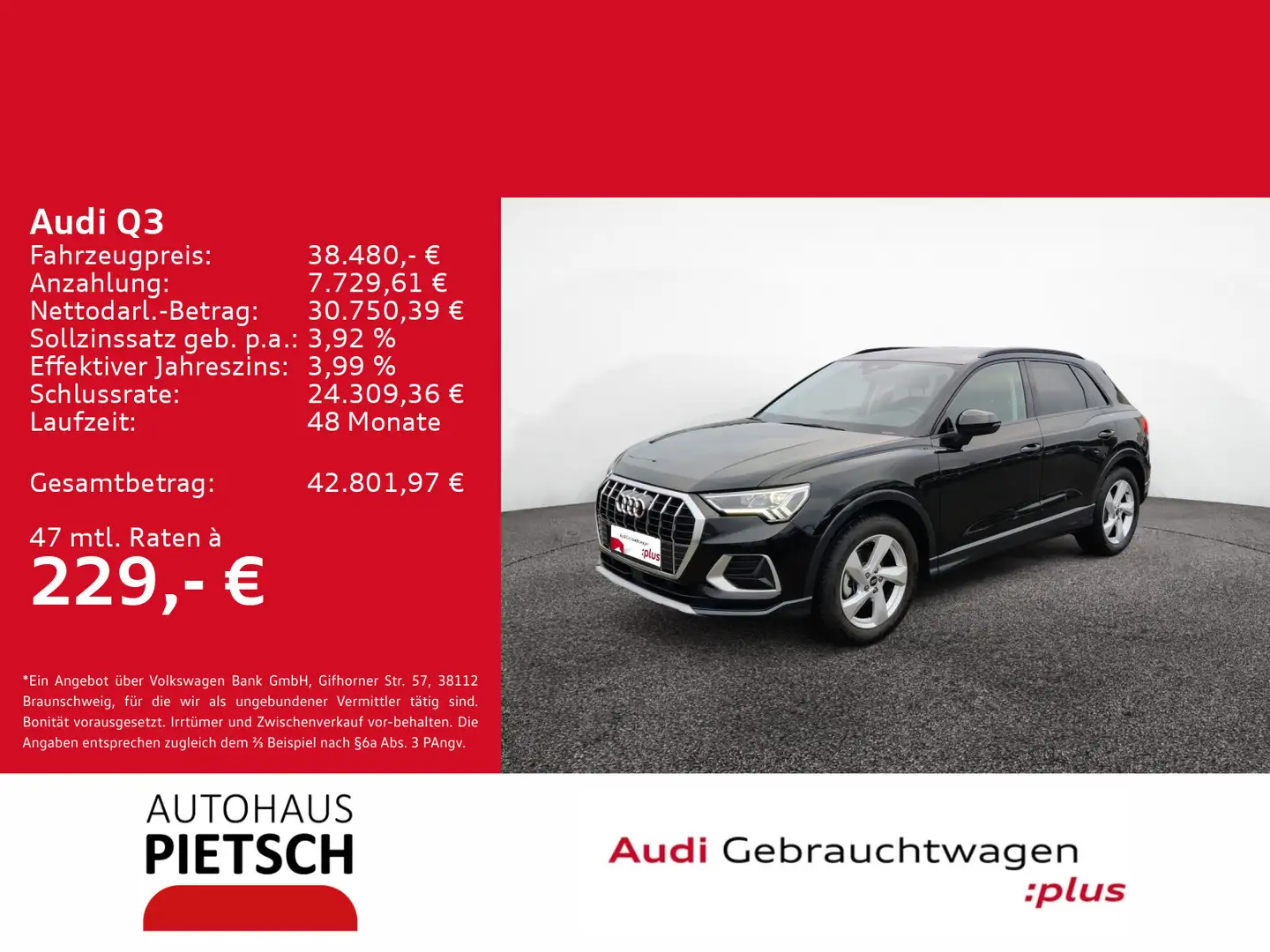 Audi Q3 35 TFSI advanced S-tronic LED AHK Navi Schwarz - 1